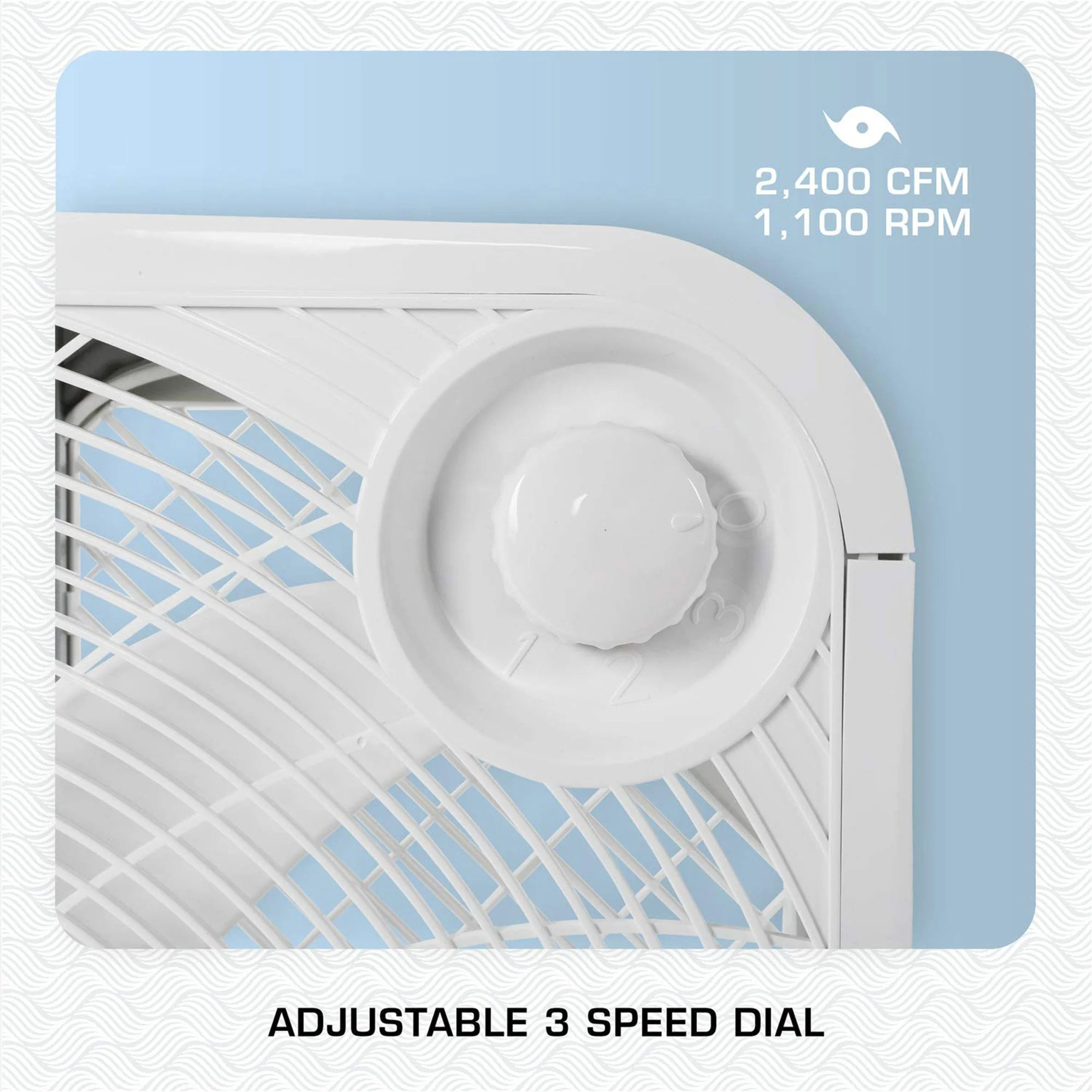 Hurricane 20" Classic Series Floor Box Fan with 3 Speed Settings, 10 Pack, White - Image 5