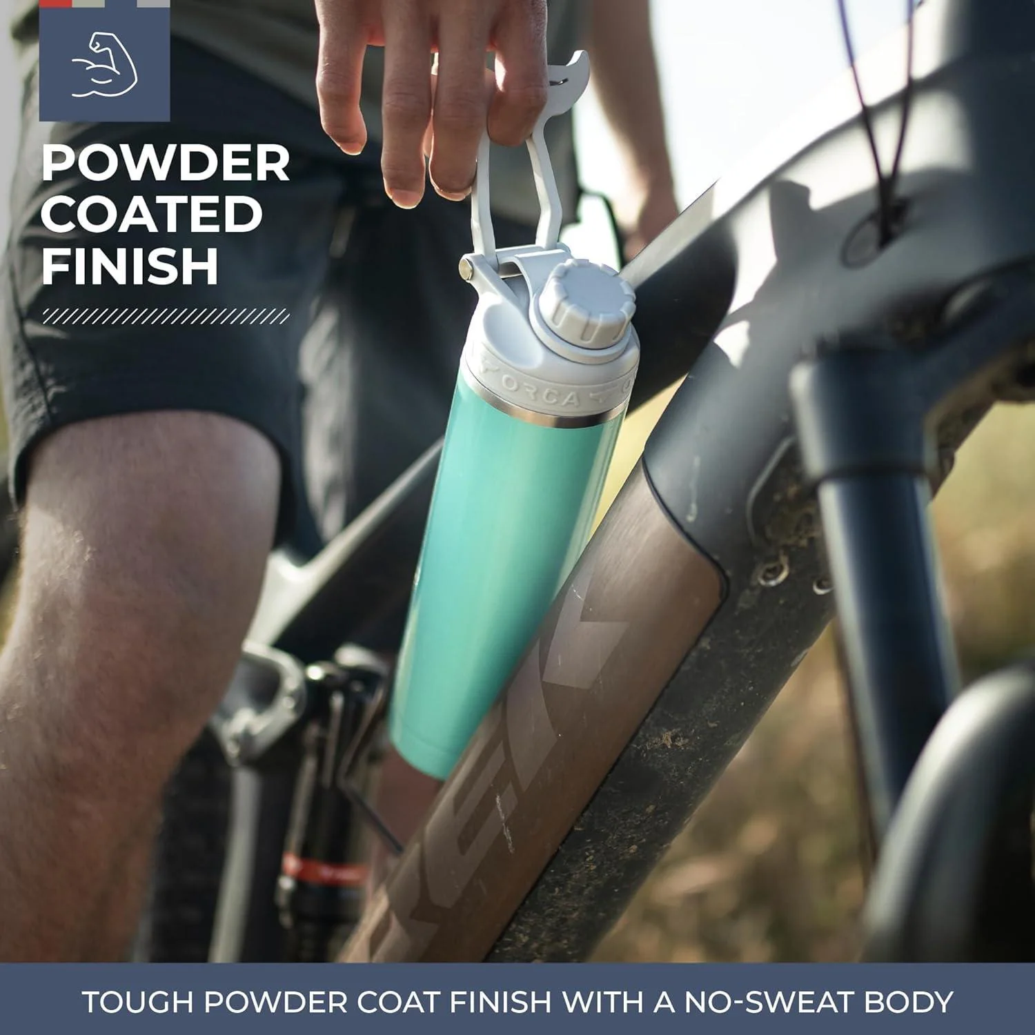 HYDRA™ 22OZ Water Bottle with Powder Coat Finish & Silicone Grip Whale Tale Handle - Image 8