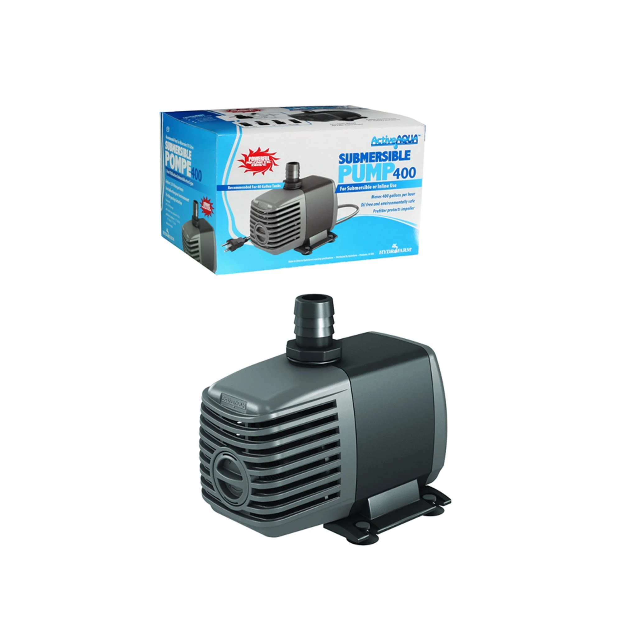 Hydrofarm Active Aqua AAPW400 Oil Free 400GPH Submersible Hydroponics Water Pump - Image 3