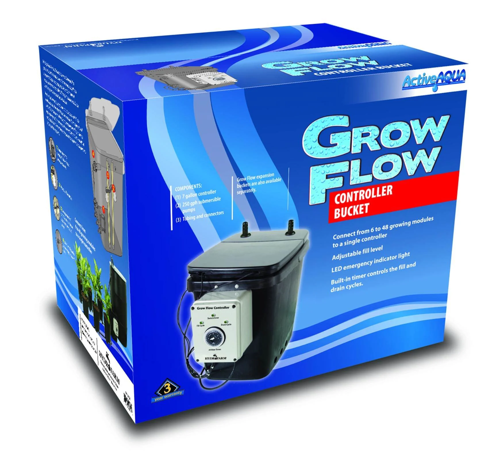 Hydrofarm Active Aqua Grow Flow Ebb & Gro 12 Site 2Gal Hydroponic System| GFO7KT - Image 9
