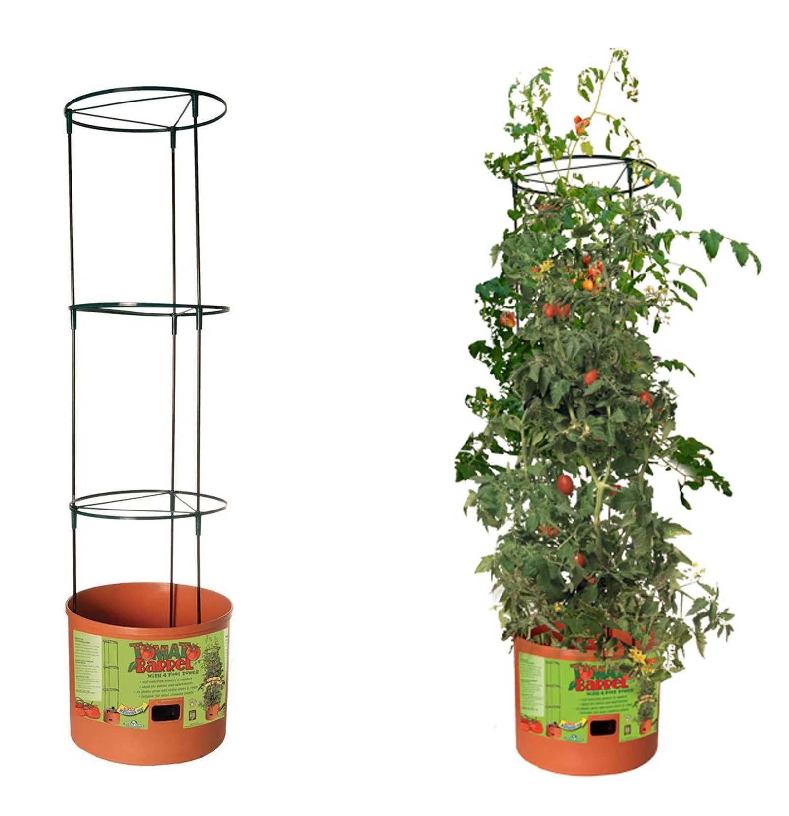 Hydrofarm GCTB Tomato Barrel Pot Garden Planting System and 4 Foot Trellis Tower - Image 3