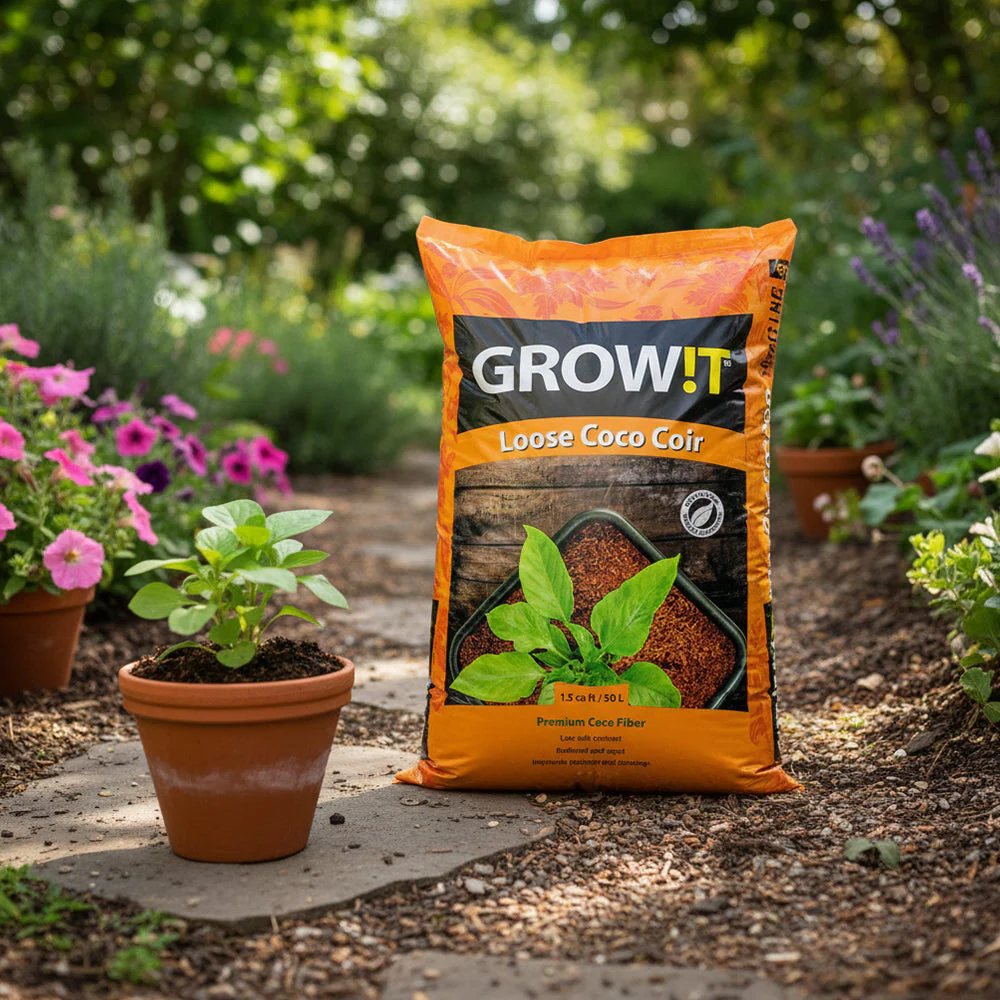 Hydrofarm GROW!T Coco Coconut Coir Fiber Garden Loose Growing Medium, 1.5 Cu Ft - Image 2