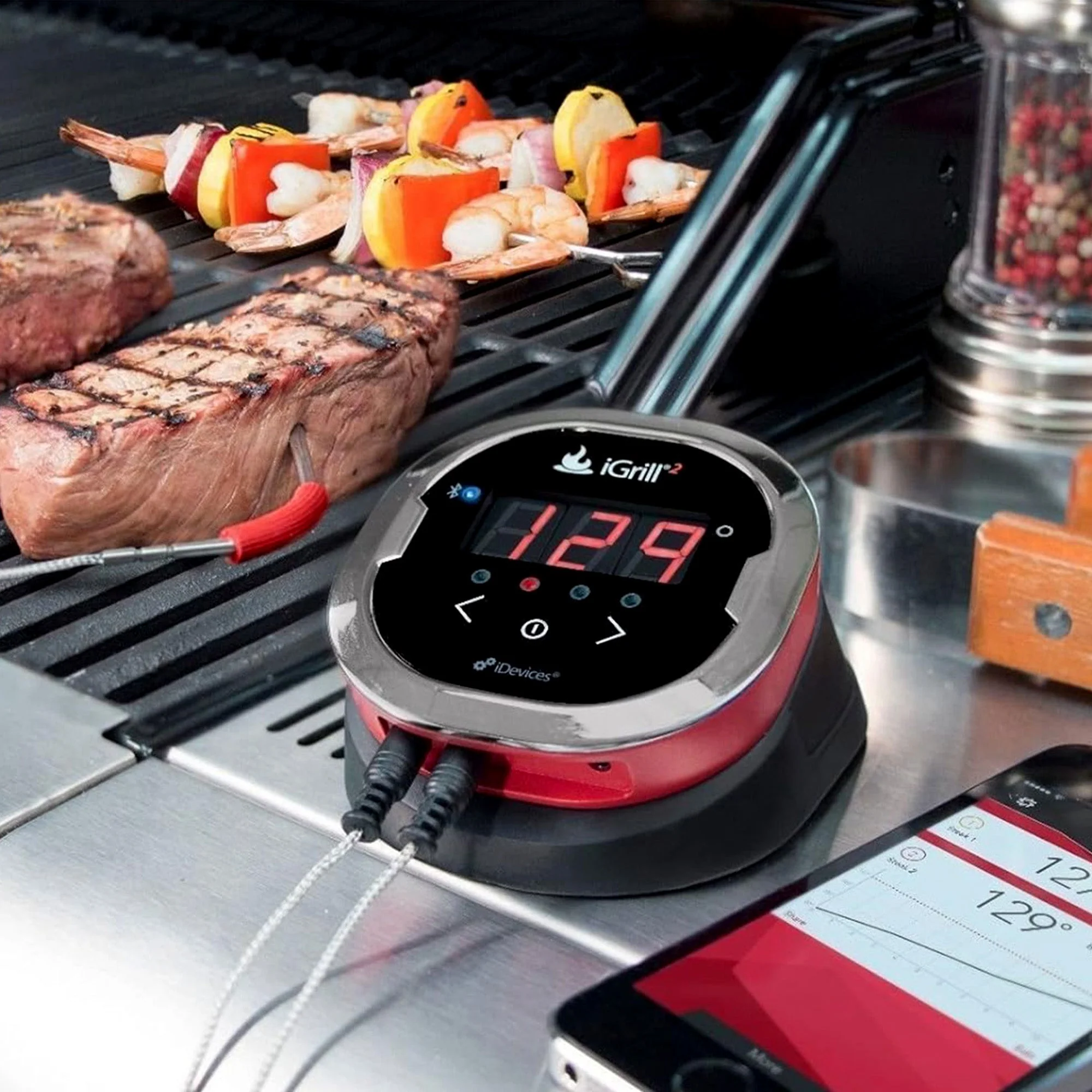 iDevices iGrill 2 Bluetooth Smart Meat Thermometer with Color Coded Meat Probes - Image 6