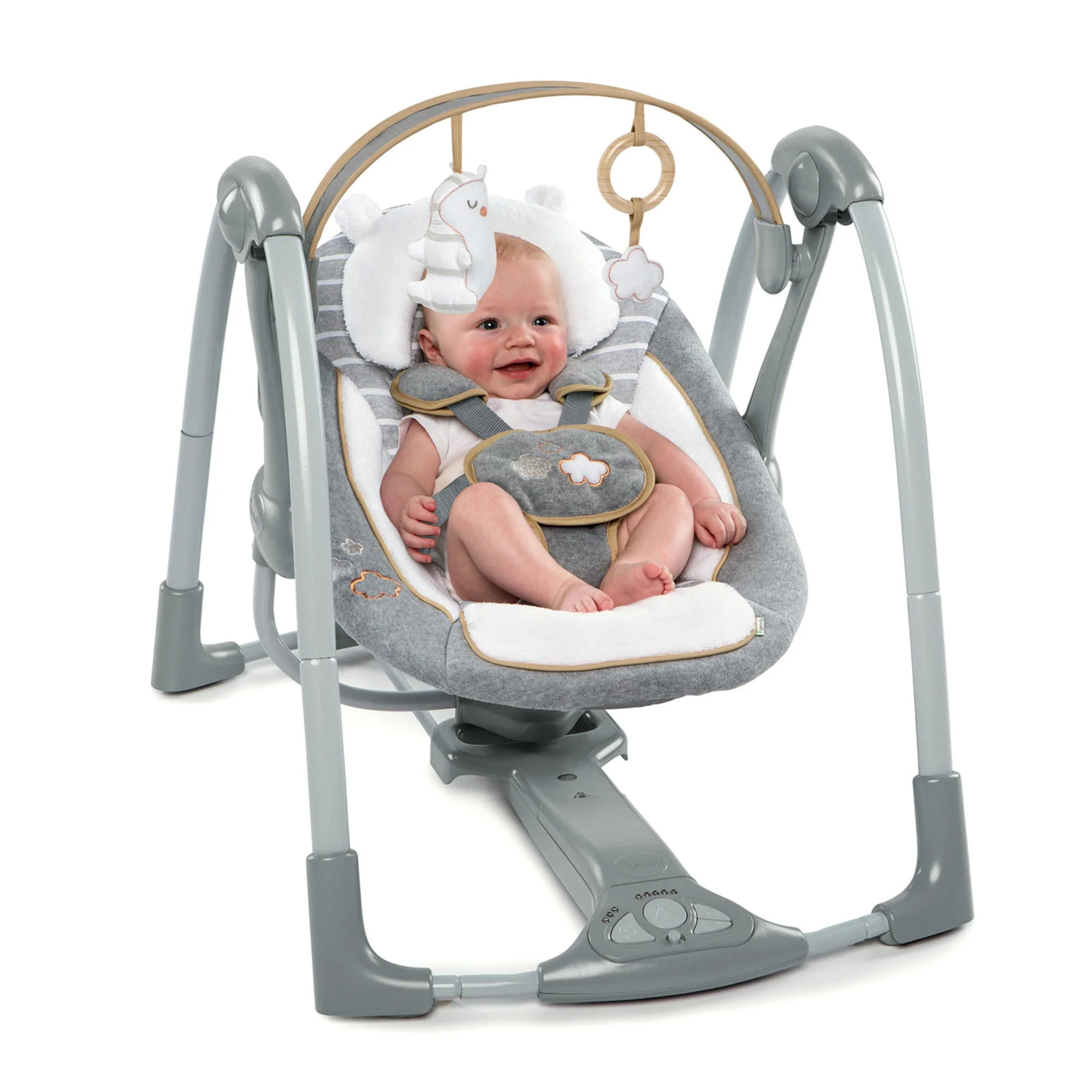 Ingenuity Boutique Collection Baby Swing N Go Portable Rocker Chair, Bella Teddy - Image 10