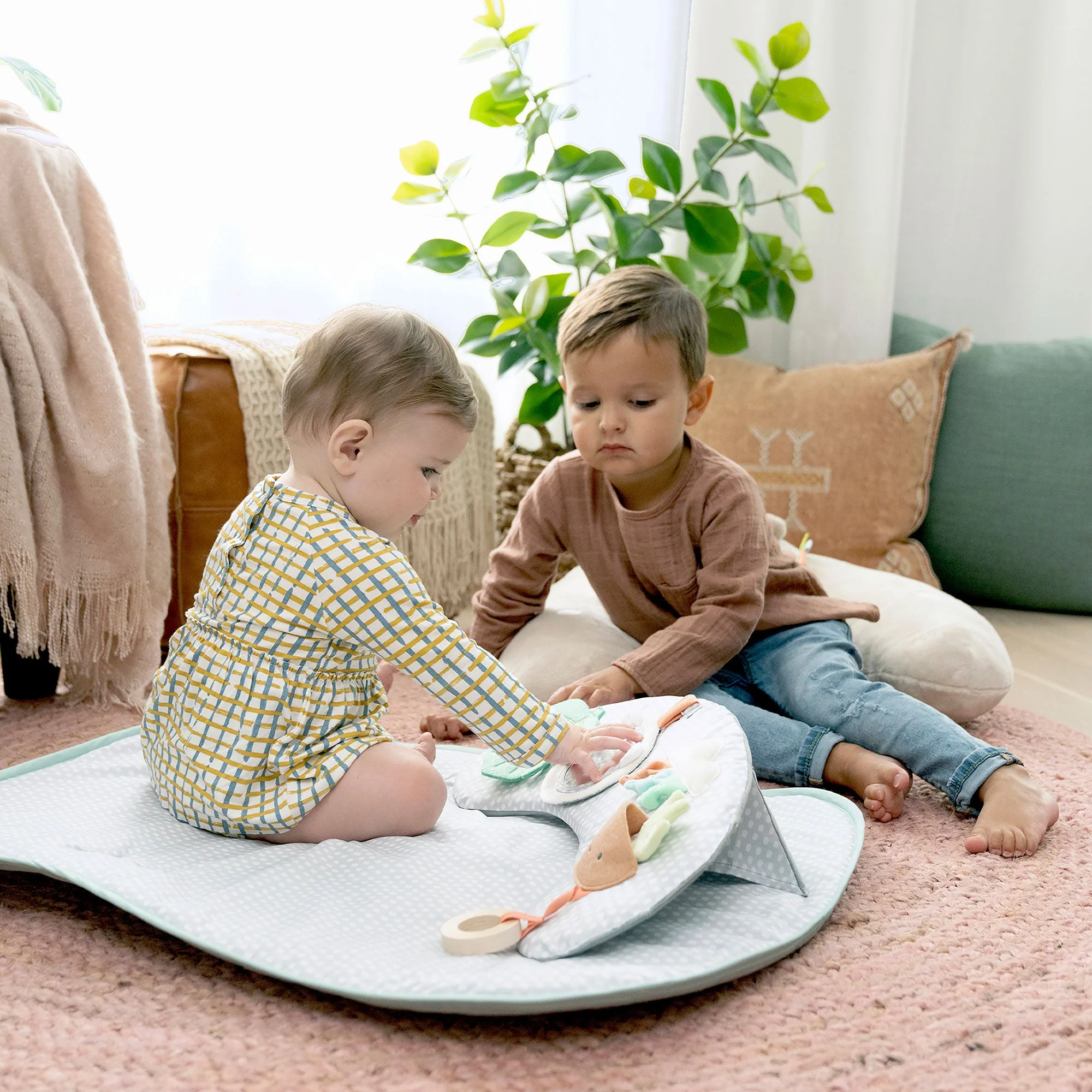Ingenuity Nate The Bear Cozy 4 In 1 Sit Up & Prop Activity Mat for Newborns & Up - Image 6