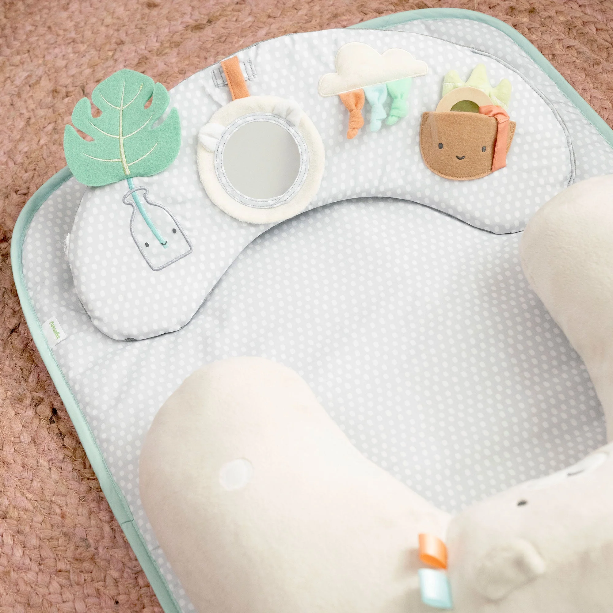 Ingenuity Nate The Bear Cozy 4 In 1 Sit Up & Prop Activity Mat for Newborns & Up - Image 8
