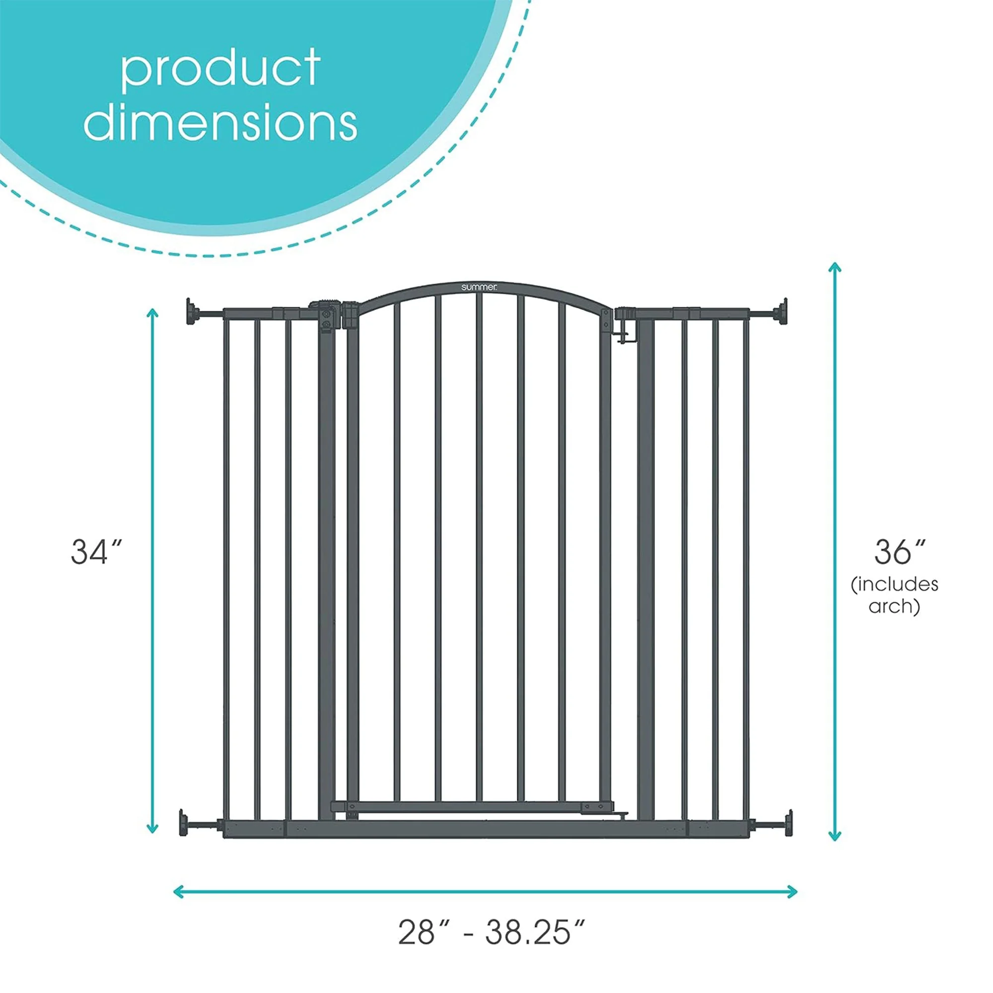 Ingenuity Summer Infant 36 Inch Extra Tall and Wide Pet and Baby Gate, Gray - Image 2