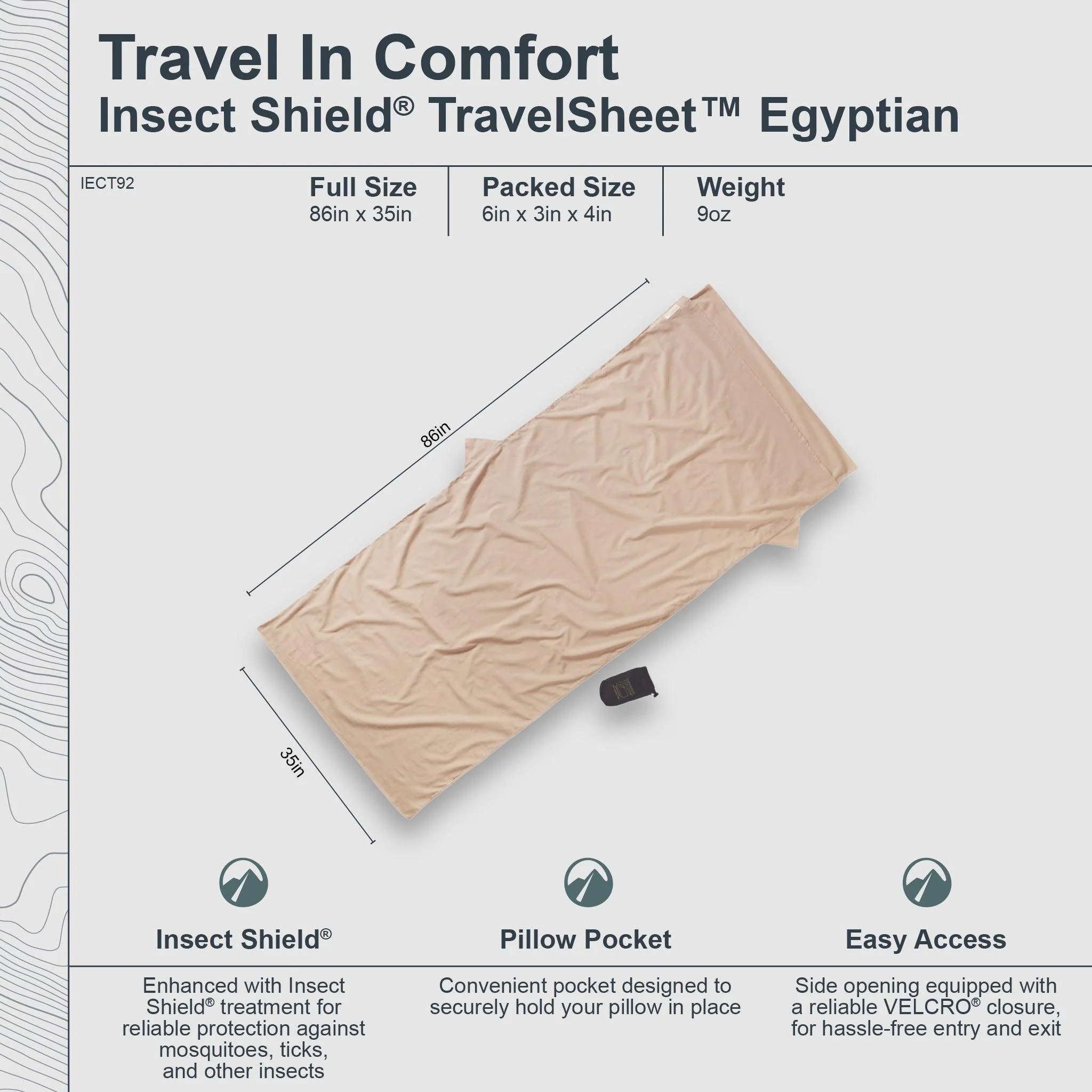 Insect Shield® TravelSheet™ Egyptian Cotton - Image 3