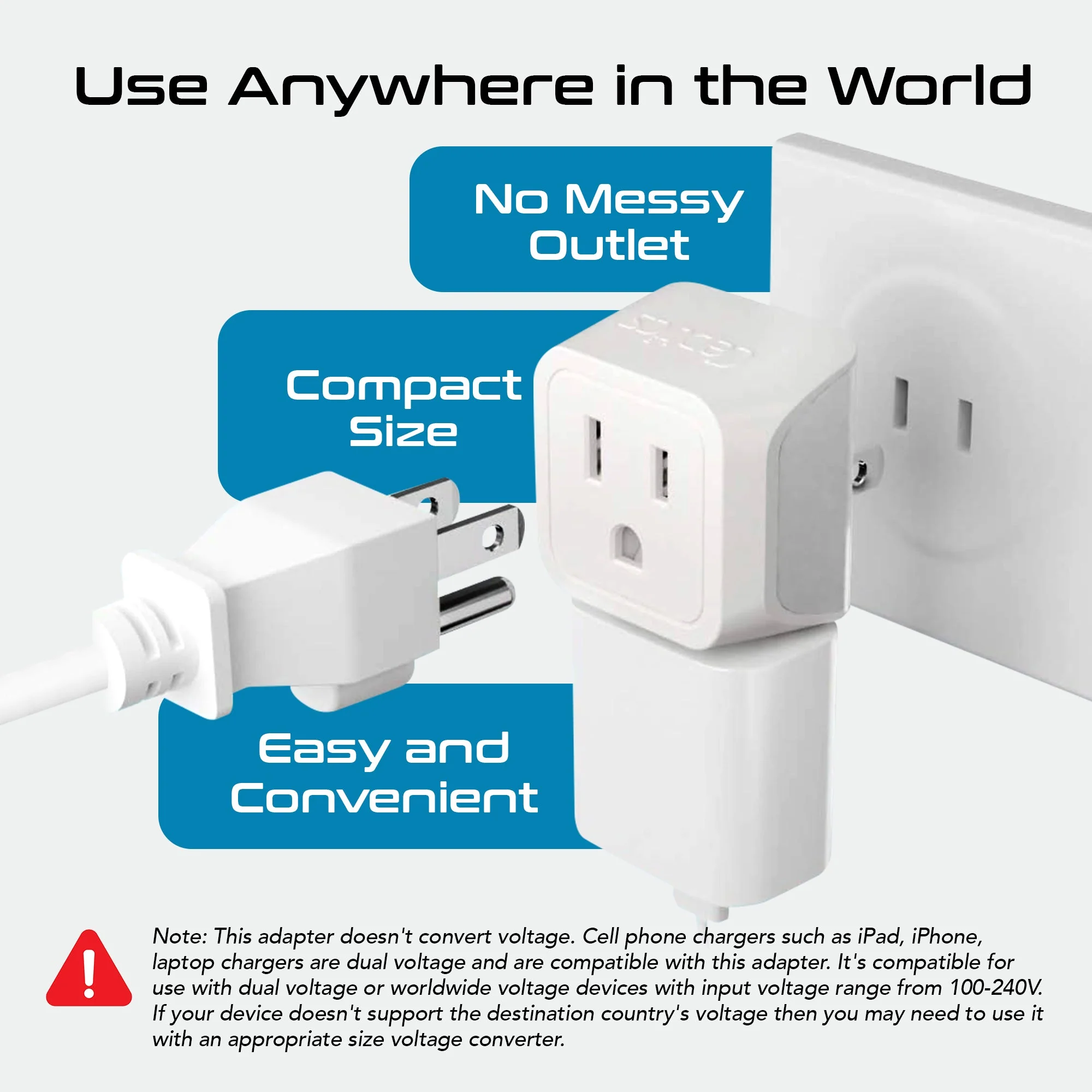 International Travel Adapter Plug Set - 11 pcs 2 in 1 Compact (CT-11PK) - Image 3