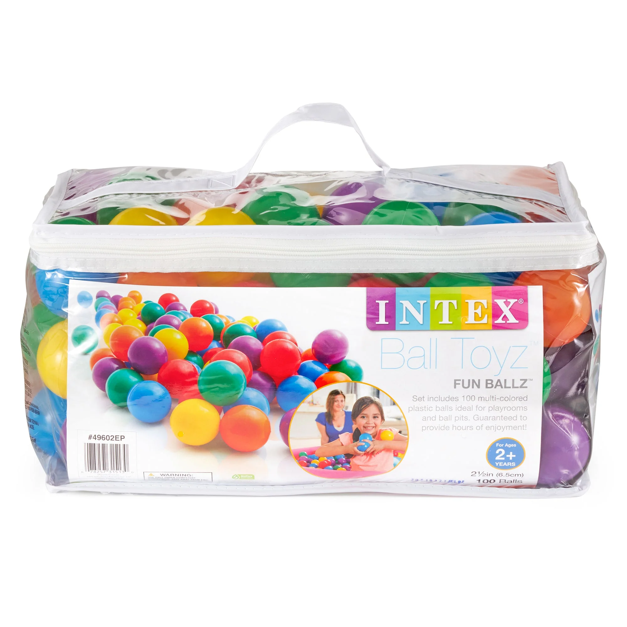 Intex 100 Pack Small Plastic Multi-Colored Fun Ballz For A Ball Pit (3 Pack) - Image 4