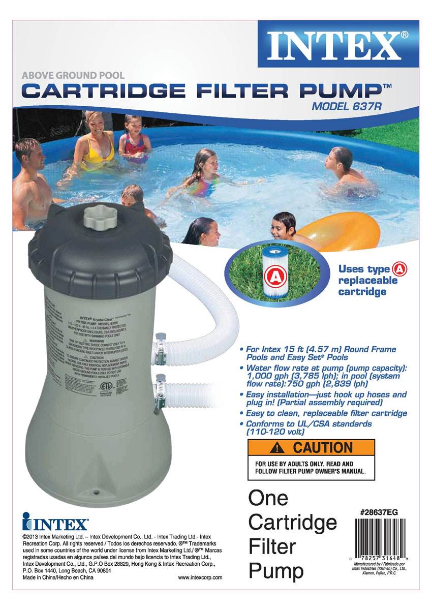 Intex 1000 GPH Easy Set Pool Filter Pump System & Wall Mount Automatic Skimmer - Image 5