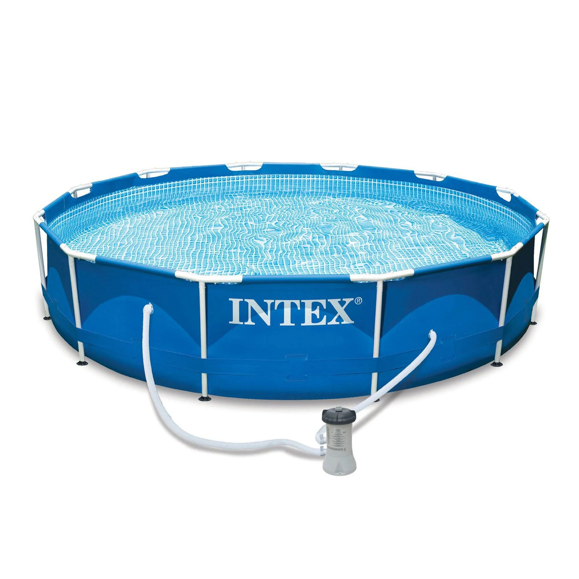 Intex 12 x 2.5 Foot Metal Frame Above Ground Pool with Filter and Accessories - Image 8