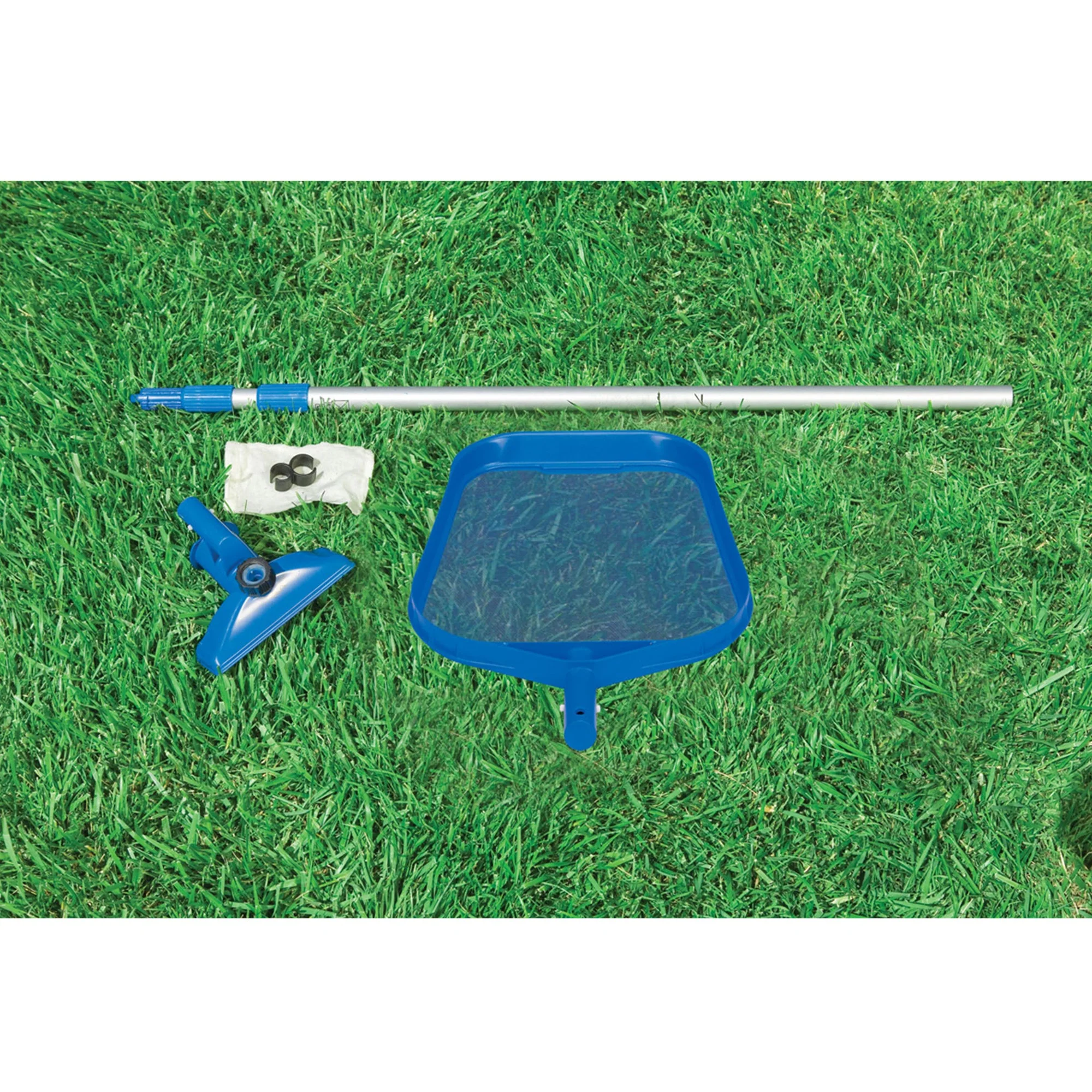 Intex 12' x 2.5' Round Pool w/ Filter Pump & Pool Cleaning Kit w/ Vacuum & Pole - Image 7