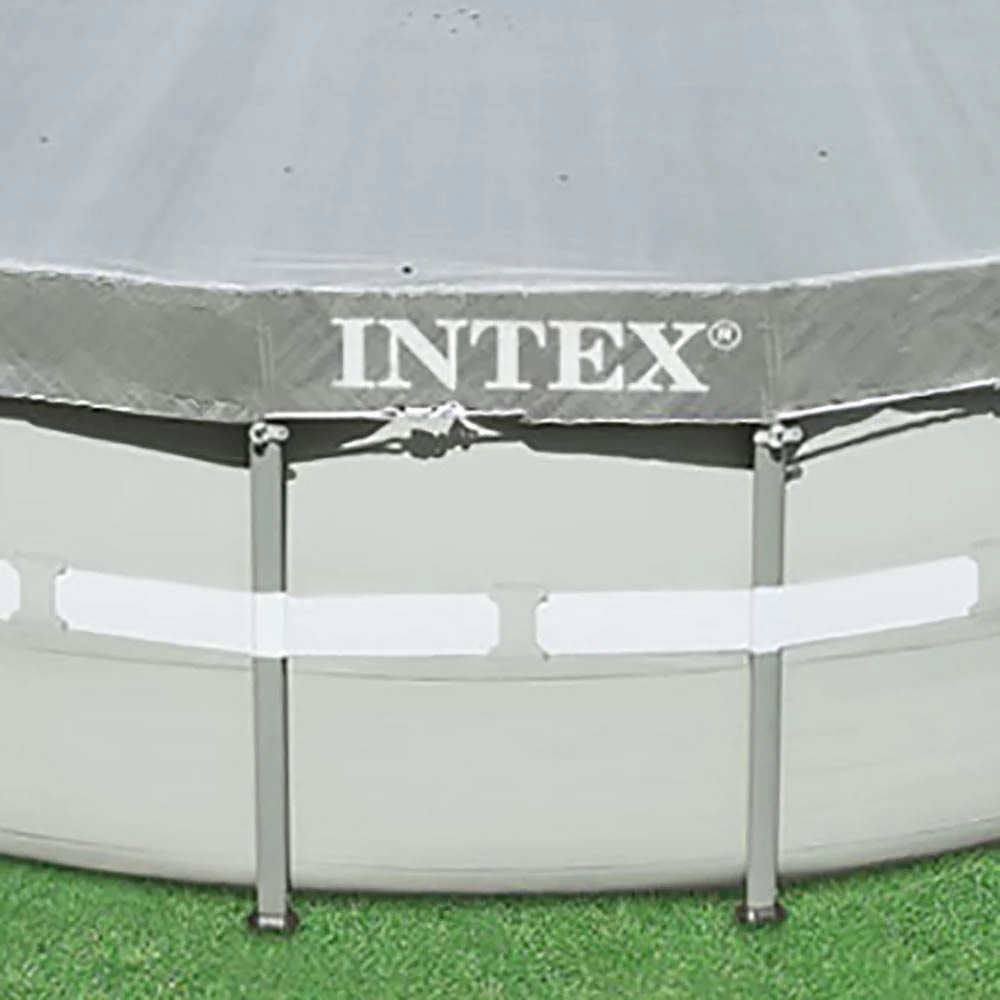 Intex 18' Round Easy Set Solar Vinyl Cover with 18' Debris Cover for Swim Pools - Image 12