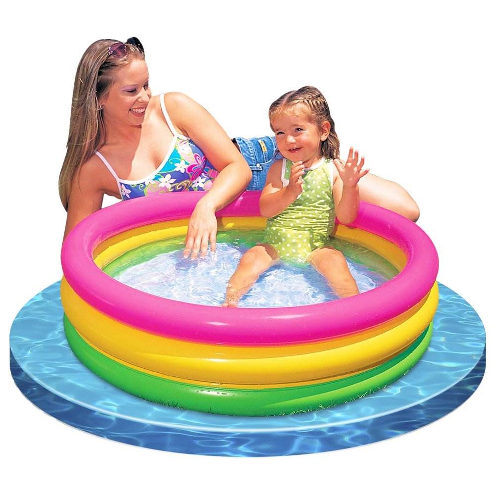 Intex 2.8ft x 10in Sunset Glow Inflatable Colorful Baby Swimming Pool (2 pack) - Image 2