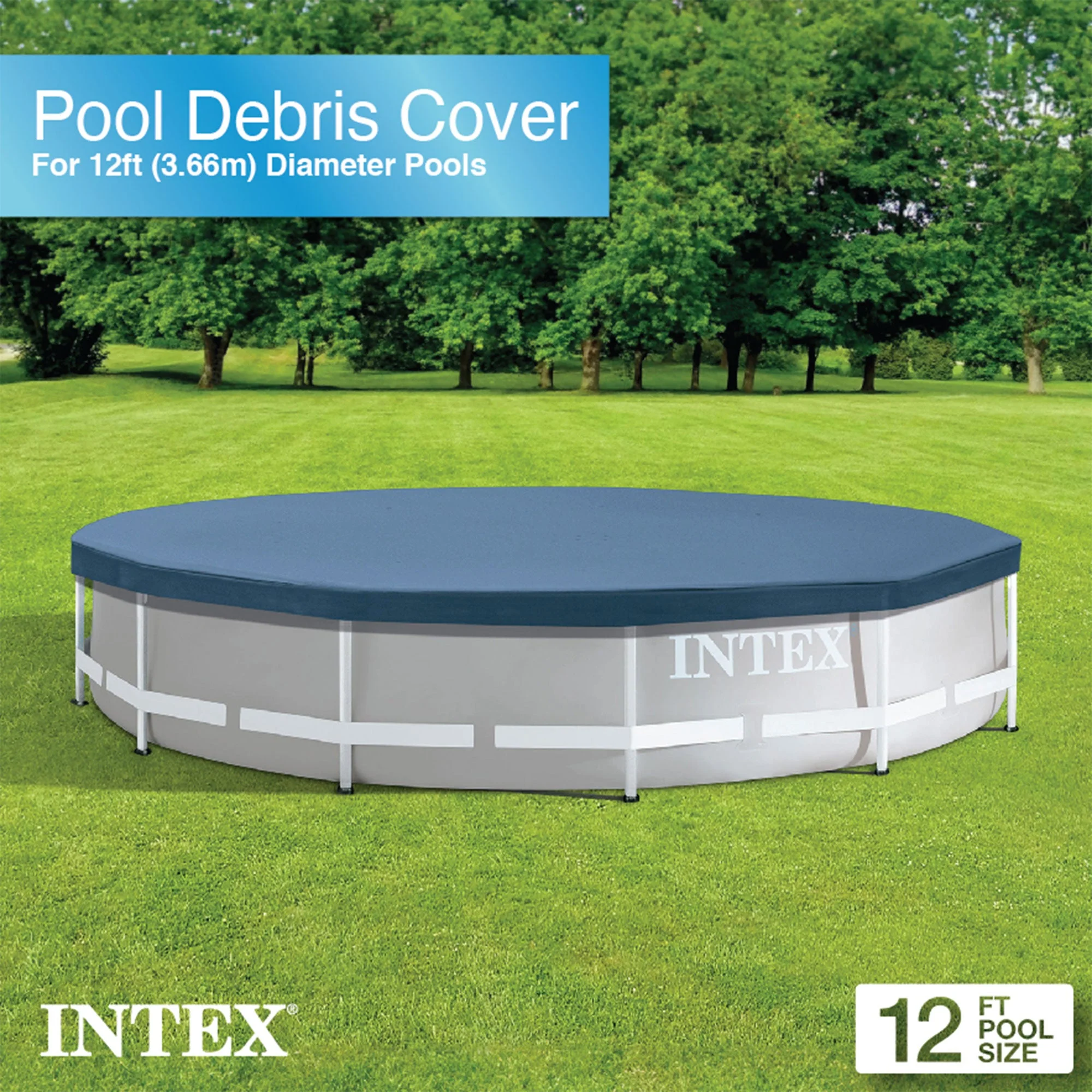 Intex 28031E 12 Foot Round Above Ground Swimming Pool Cover, (Pool Cover Only) - Image 2