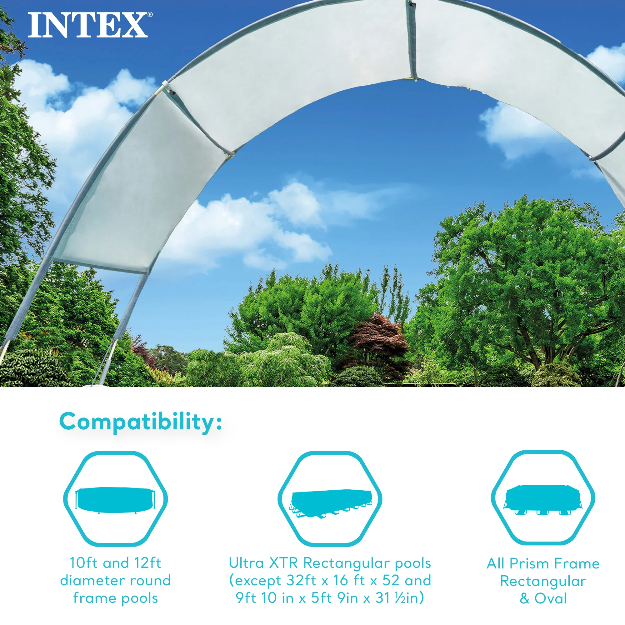 Intex 28054E Protective Canopy for 9 Foot or Smaller Rectangular Swimming Pools - Image 5