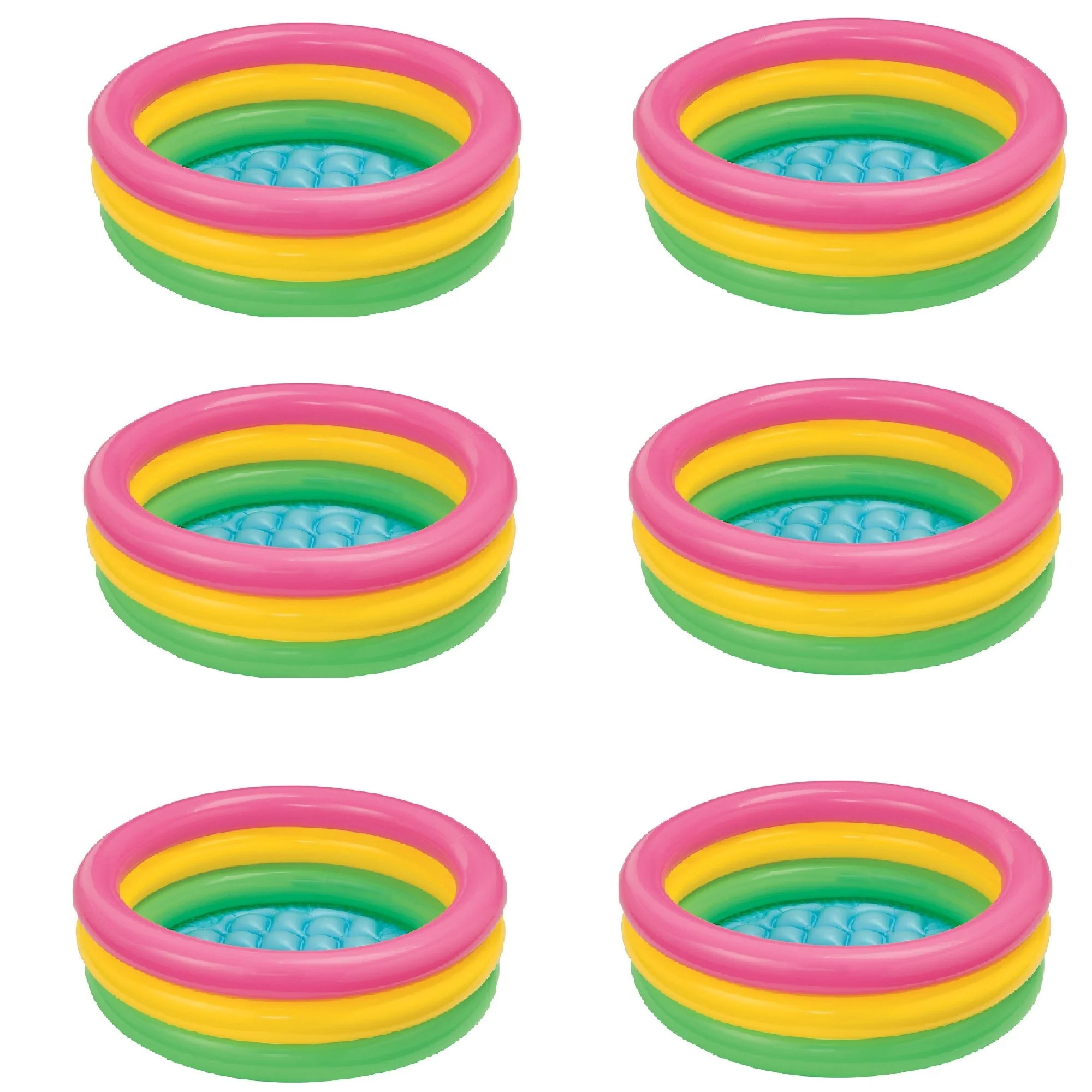 Intex 34in x 10in Sunset Glow Soft Inflatable Baby/Kids Swimming Pool (6 Pack)