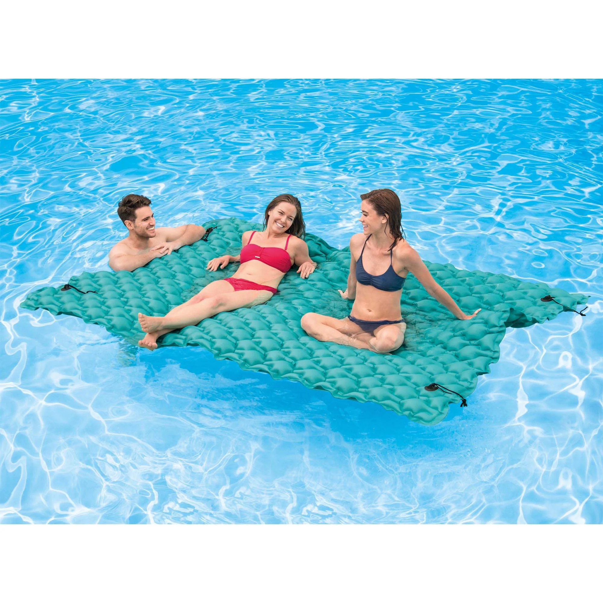 Intex 56841EP Giant Inflatable Floating Water Pool Lake Mat Platform Pad, Teal - Image 11