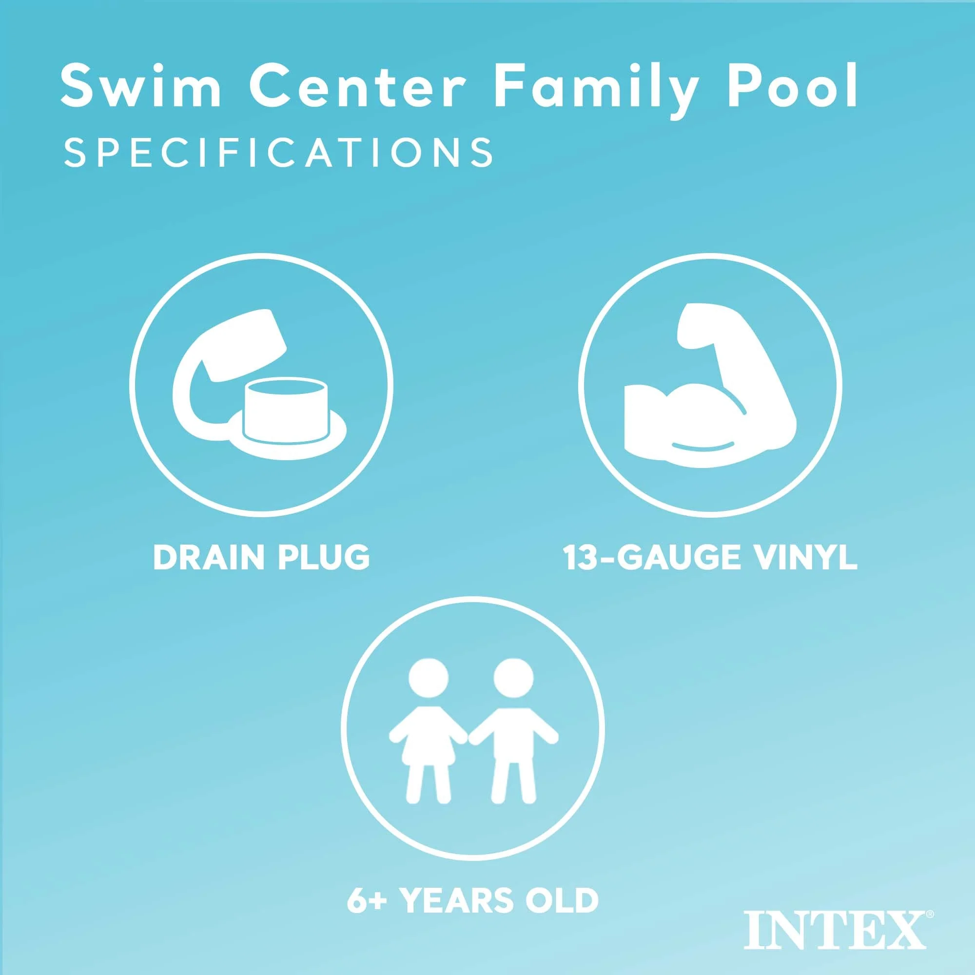 Intex 57181EP 7.5ft x 4.8ft x 18in Aqua Swim Center Inflatable Kiddie Pool - Image 3
