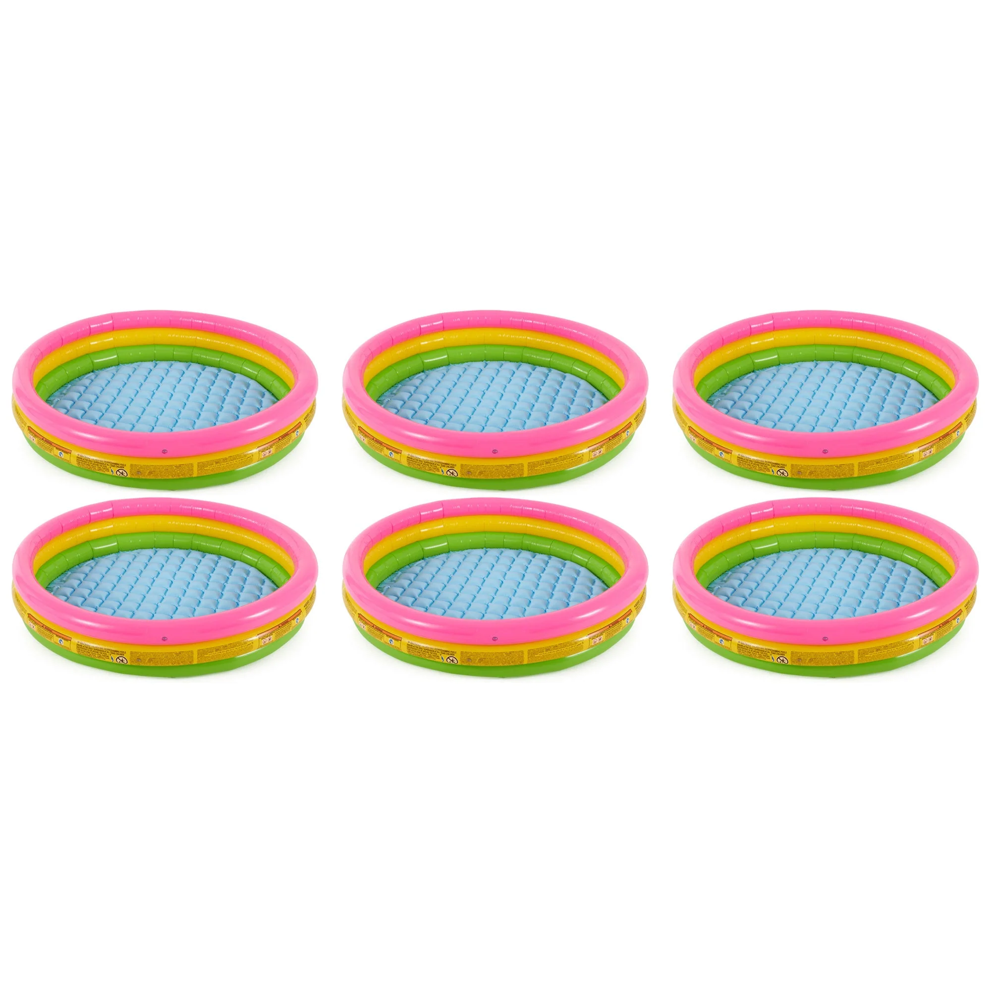 Intex 58" x 13" Inflatable Sunset Glow Backyard Kids Vinyl Splash Pool, 6 Pack