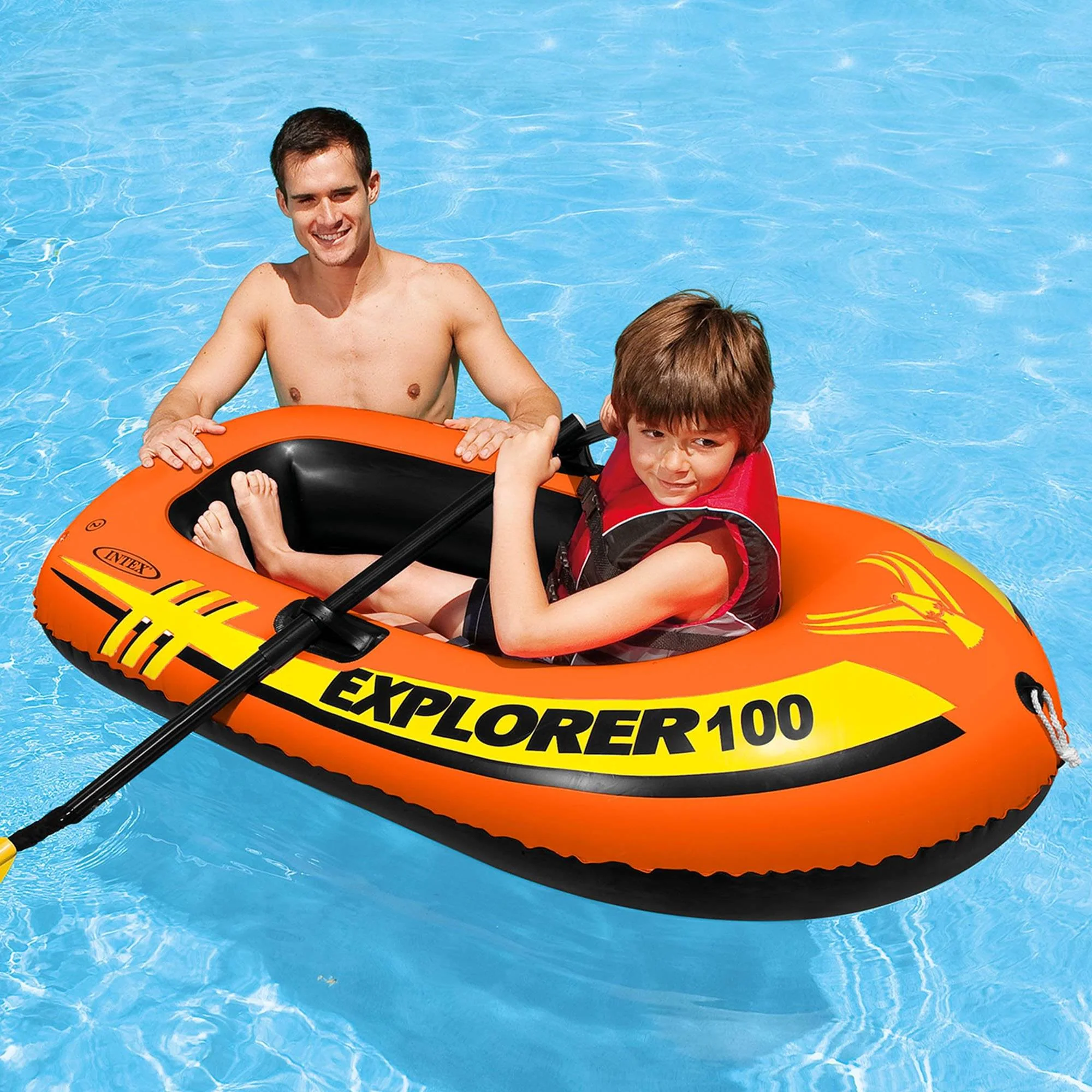 Intex 58329EP Explorer 100 1 Person Youth Pool Lake Inflatable Raft Row Boat - Image 3