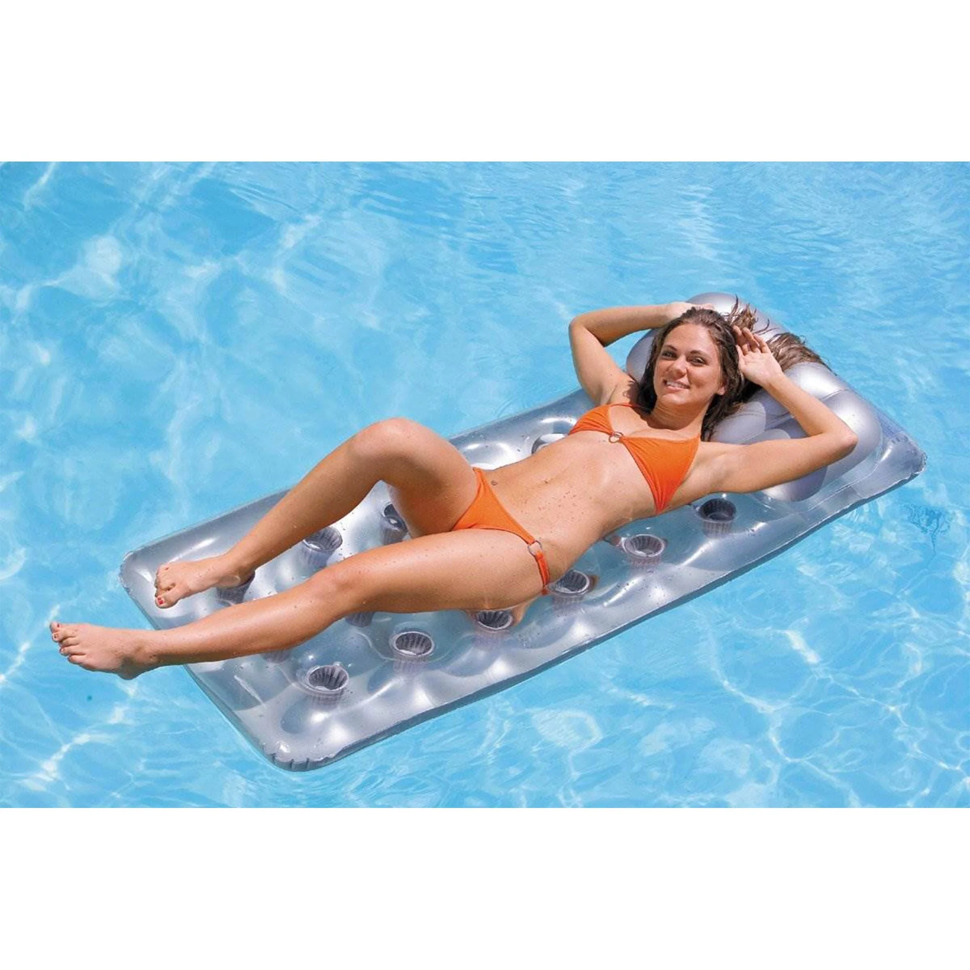 Intex 58894EP 18-Pocket French Mattress Suntanner Pool Lounger Float w/ Headrest - Image 7