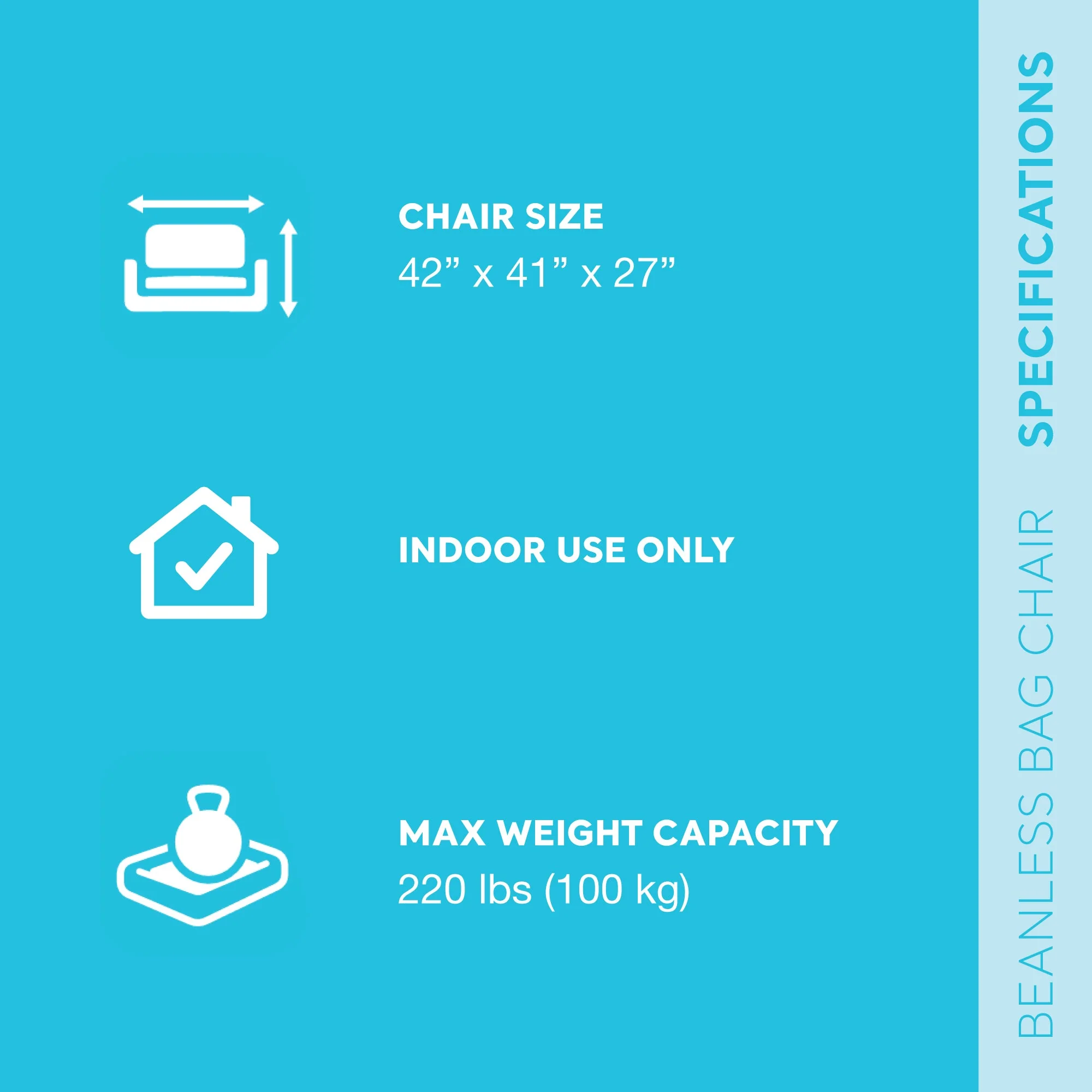 Intex 68579EP Inflatable 42 x 41 x 27 Inch Beanless Bag Lounge Chair, Gray - Image 2