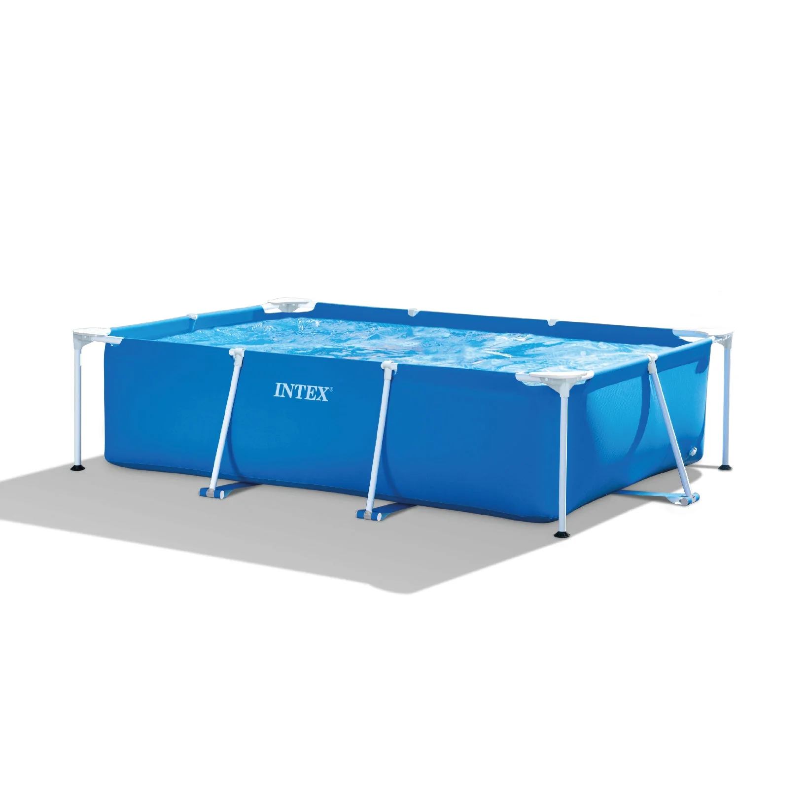 Intex 8.5ft x 26in Rectangular Frame Above Ground Backyard Swimming Pool, Blue - Image 10