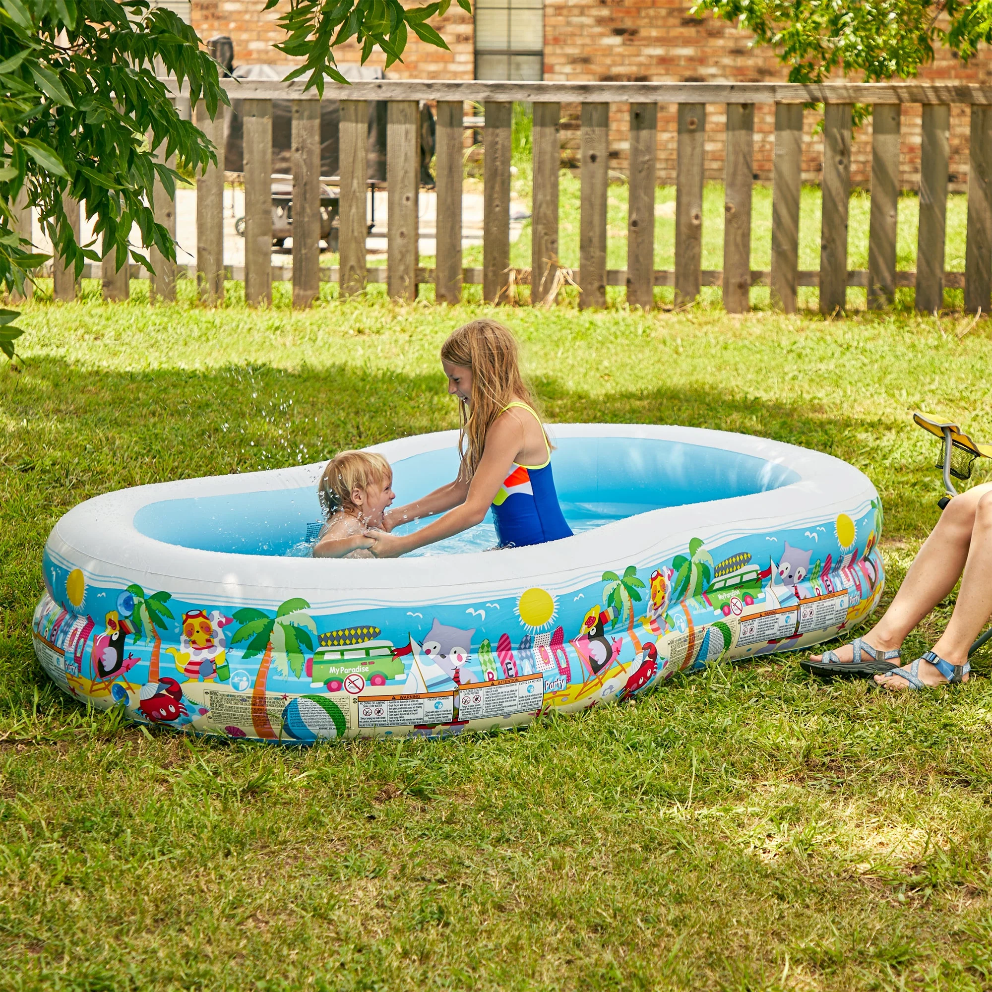 Intex 8.5ft x 5.25ft x 18in Swim Center Paradise Seaside Inflatable Kiddie Pool - Image 7