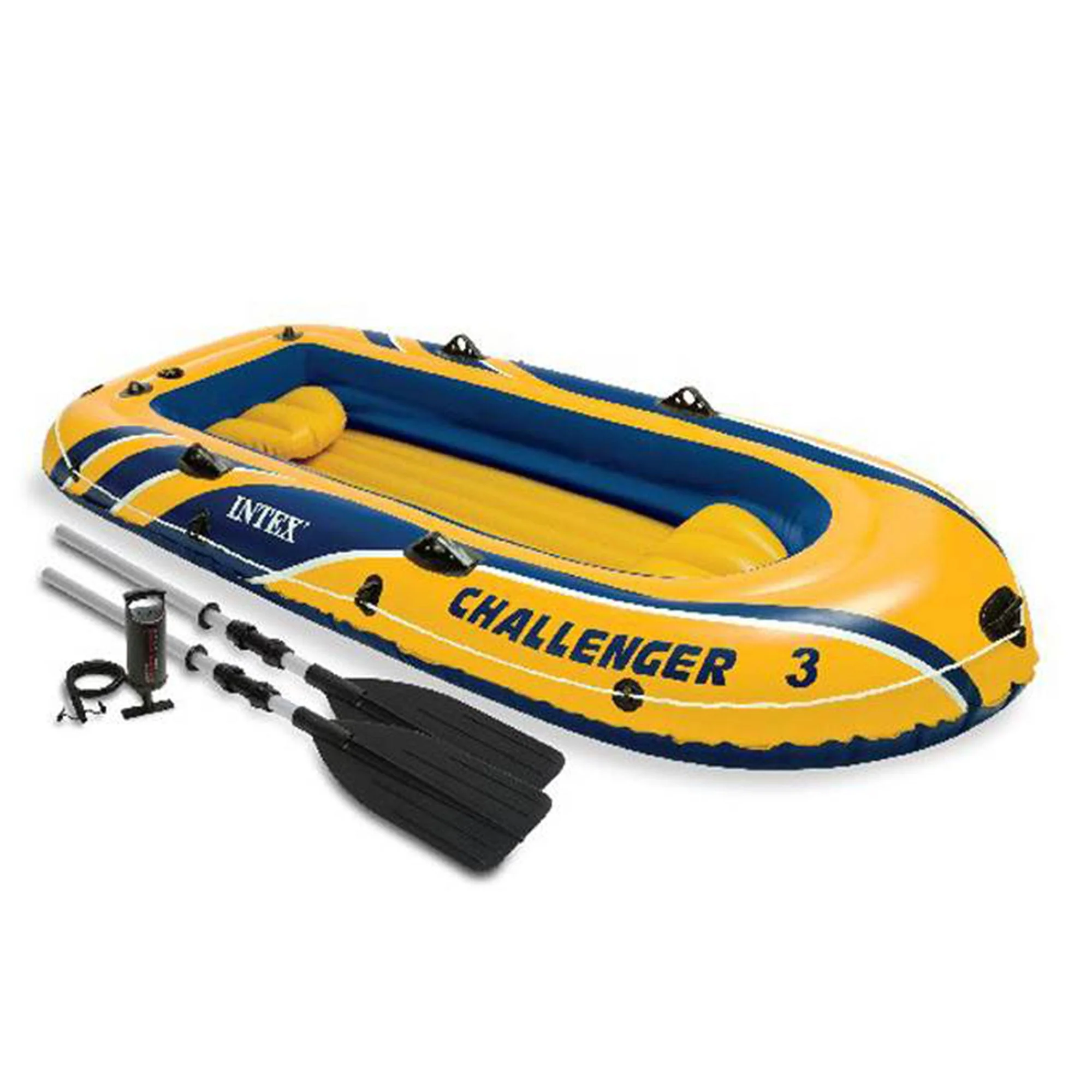 Intex Challenger 3 Boat 2 Person Raft & Oar Set Inflatable with Motor Mount Kit - Image 2