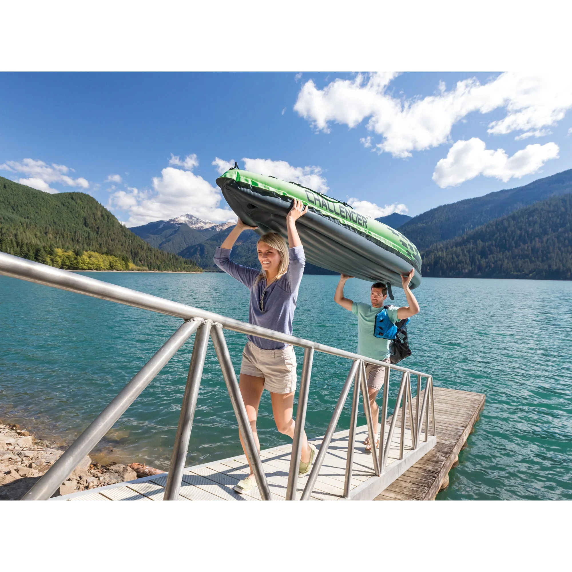 Intex Challenger K2 2-Person Inflatable Kayak and Accessory Kit with Oars & Pump - Image 10
