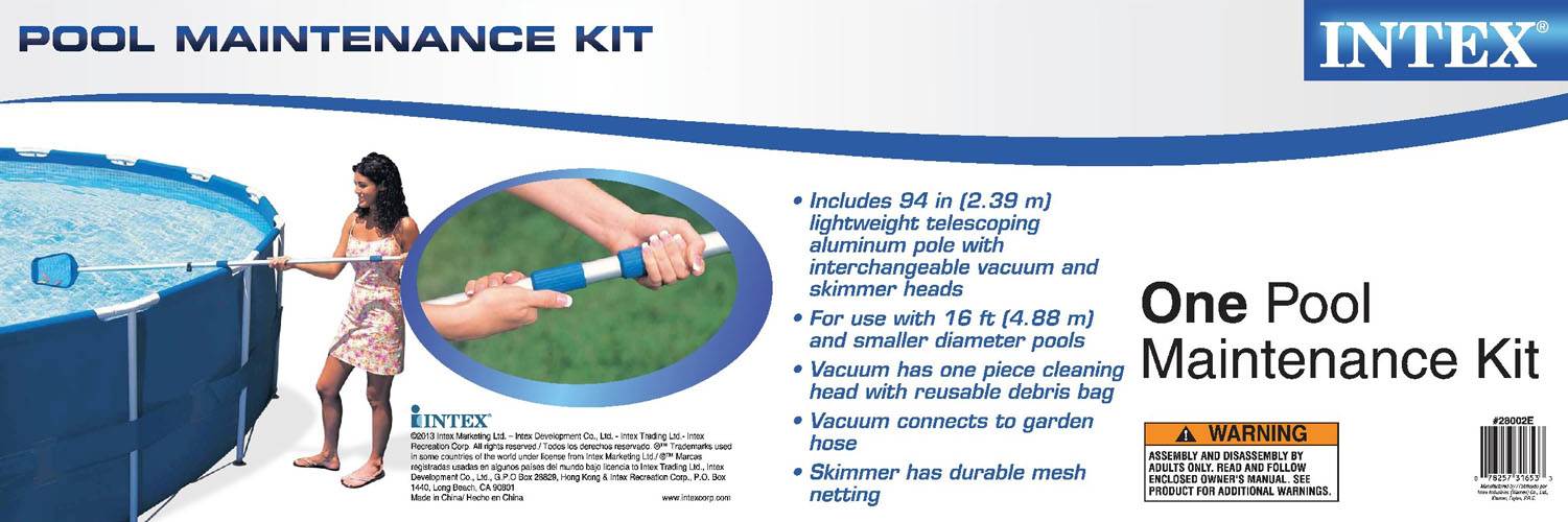 Intex Cleaning Maintenance Swimming Pool Kit w/ Vacuum, Skimmer & Pole | 28002E - Image 6