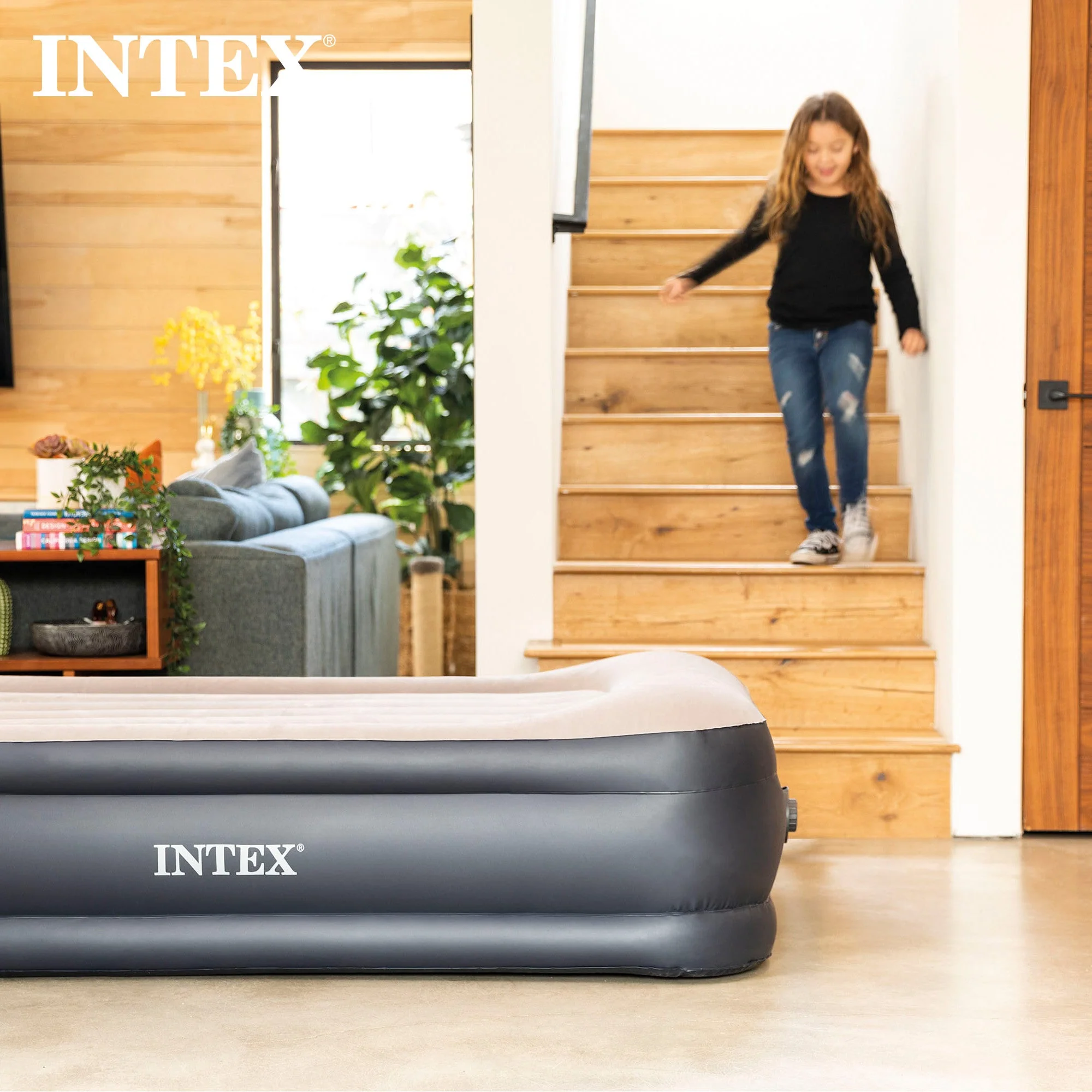 Intex Dura Beam Deluxe Pillow Bed with Built In Pump, Twin - Image 8