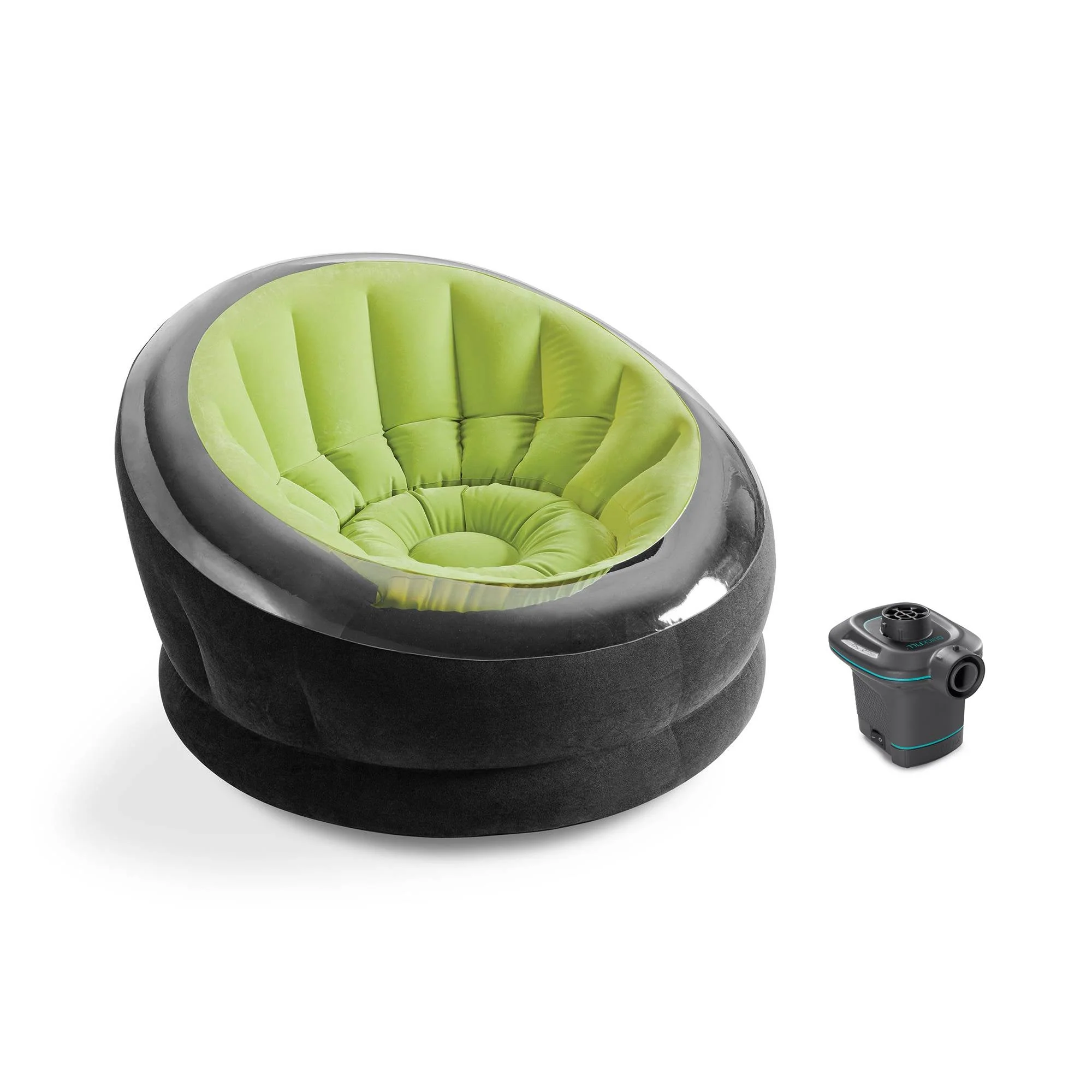 Intex Empire Lime Green Inflatable Blow Up Lounge Dorm Camping Chair & Air Pump - Image 5
