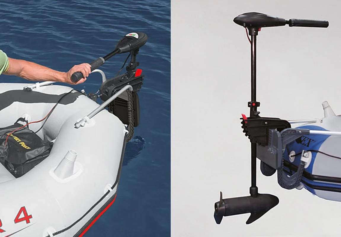 Intex Excursion 5 Inflatable Fishing Boat Set with Transom Mount Trolling Motor - Image 9