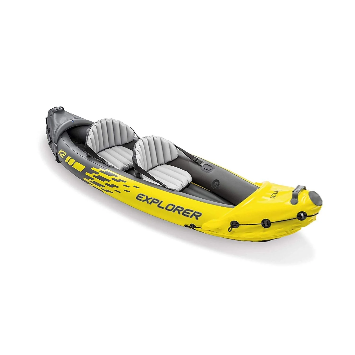 Intex Explorer K2 2 Person Inflatable Kayak Set and Air Pump, Yellow (3 Pack) - Image 3