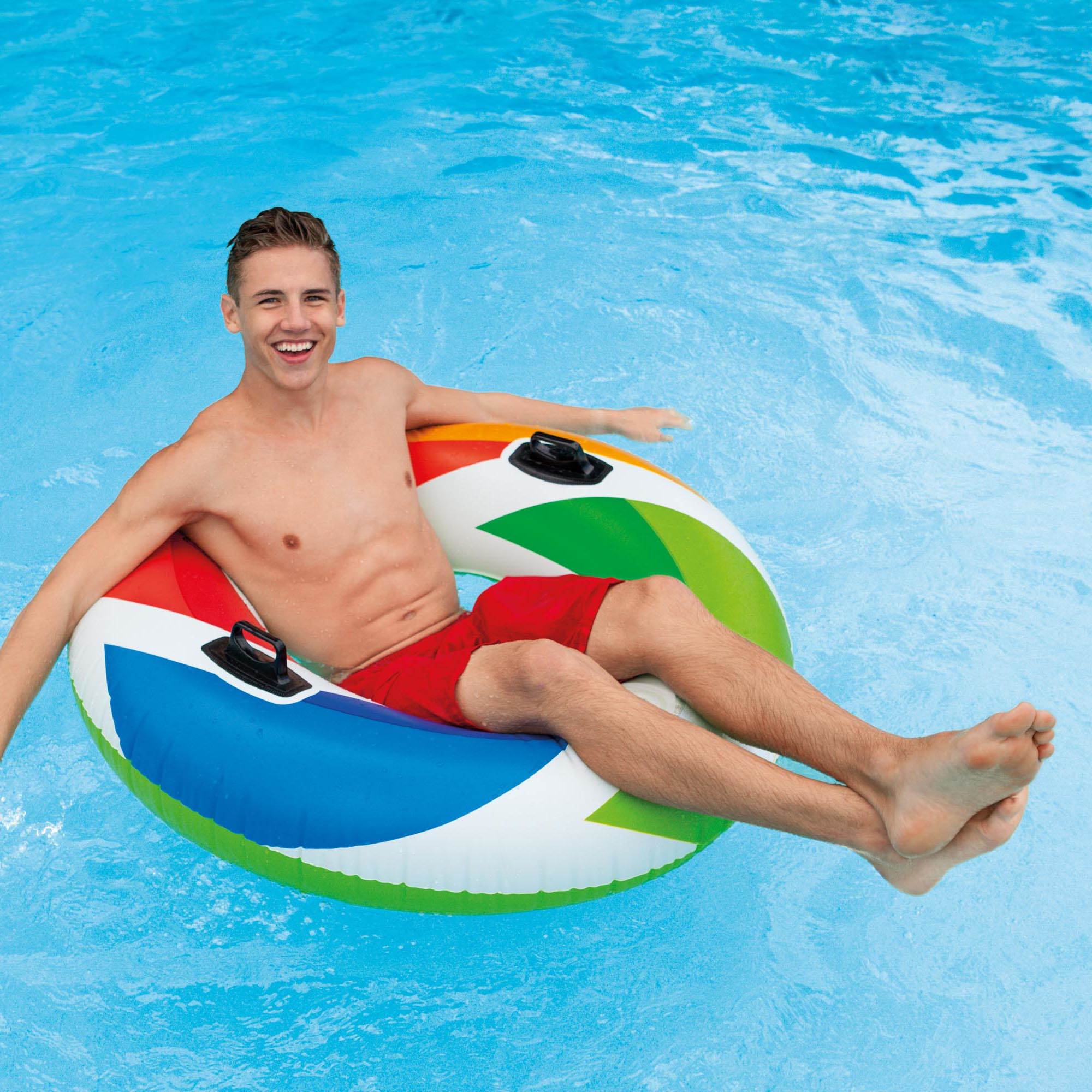 Intex Inflatable 47" Color Whirl Tube Swimming Pool Raft with Handles (24 Pack) - Image 6