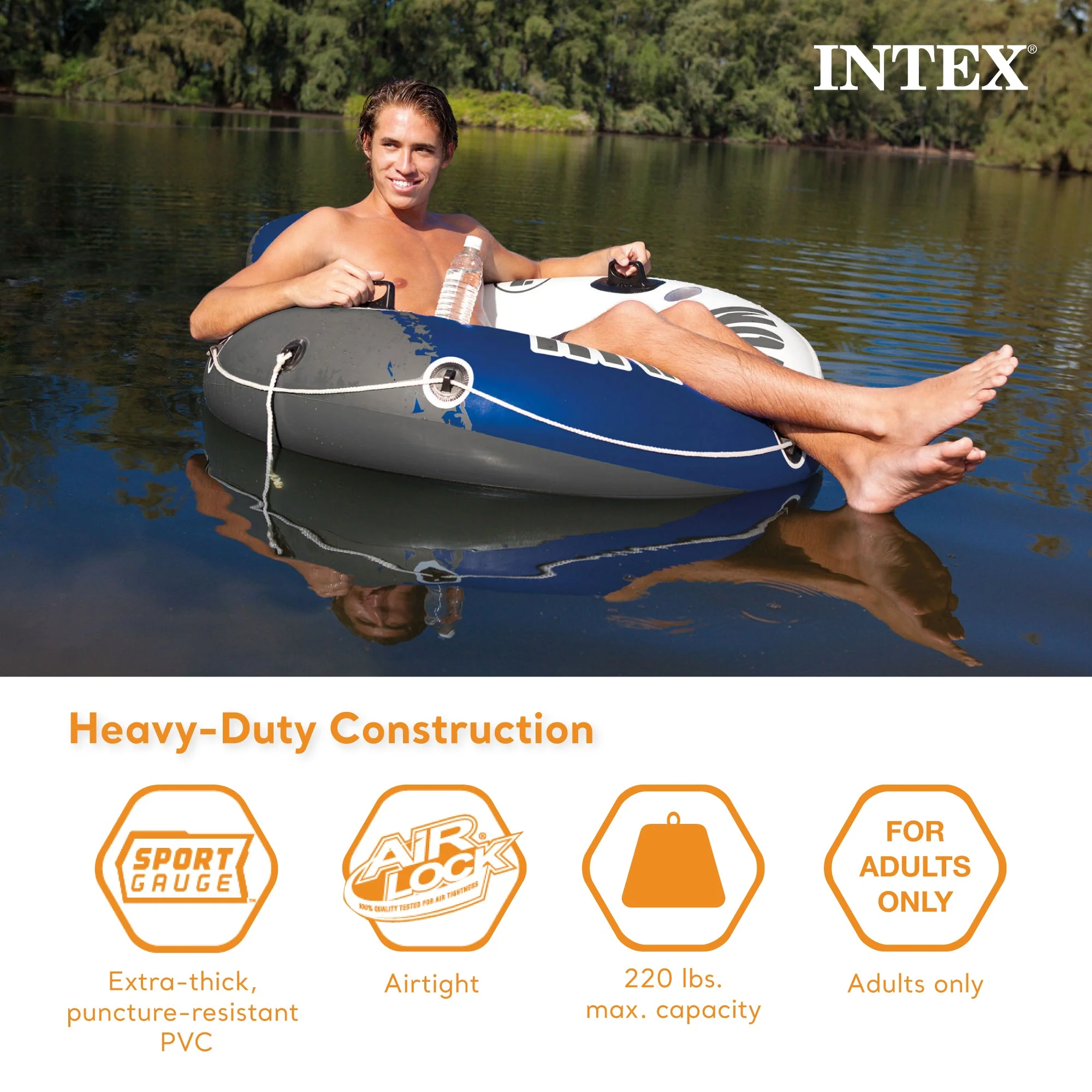 Intex Inflatable Mega Chill II 72 Can Cooler Float and Inflatable Tube (2 Pack) - Image 3