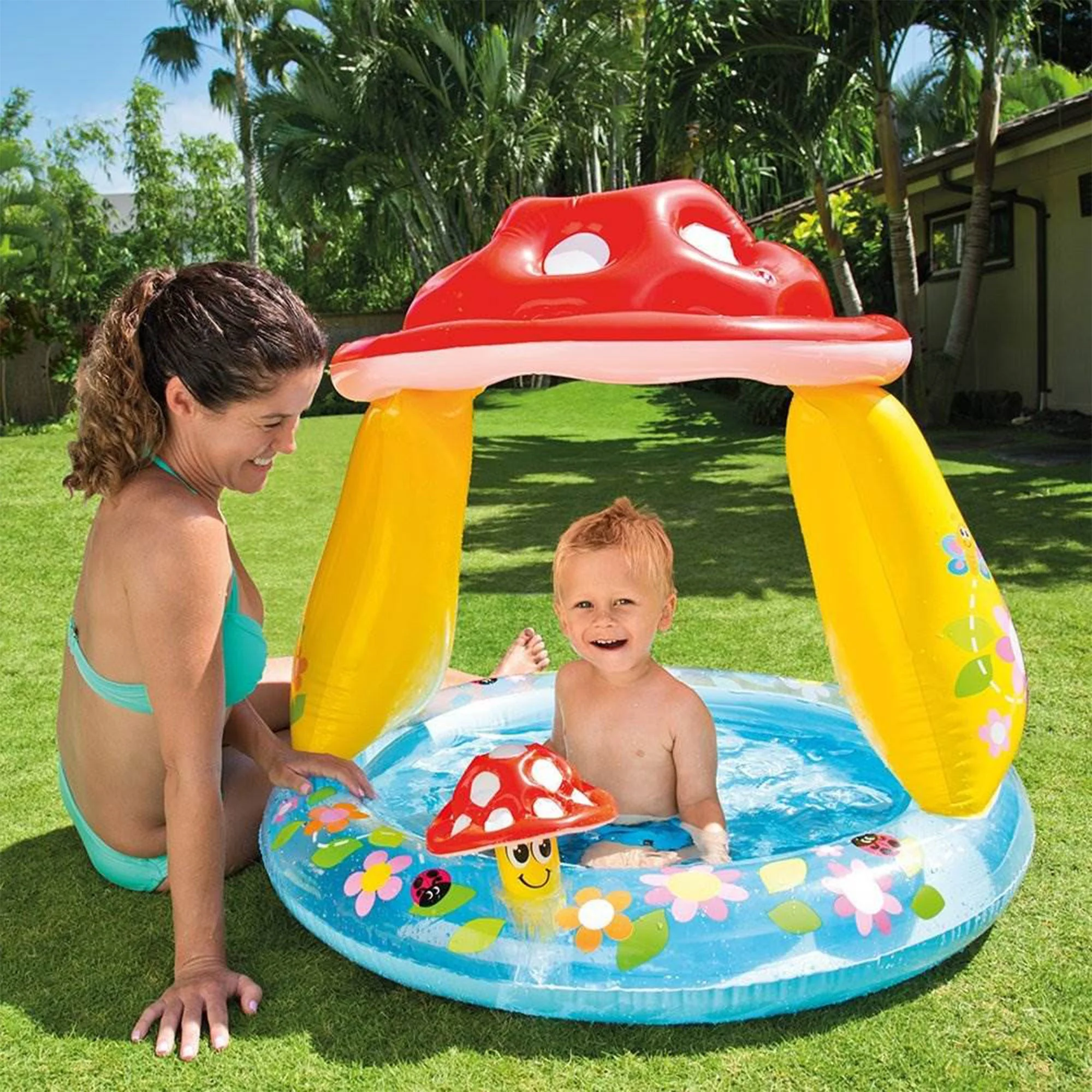 Intex Inflatable Mushroom Water Play Center Kiddie Baby Swimming Pool Ages 1-3 - Image 4