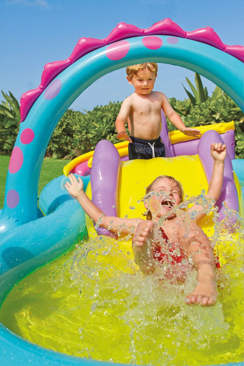 Intex Inflatable Surf 'N Slide Kids Play Center & Dinoland Kids Play Center Pool - Image 9
