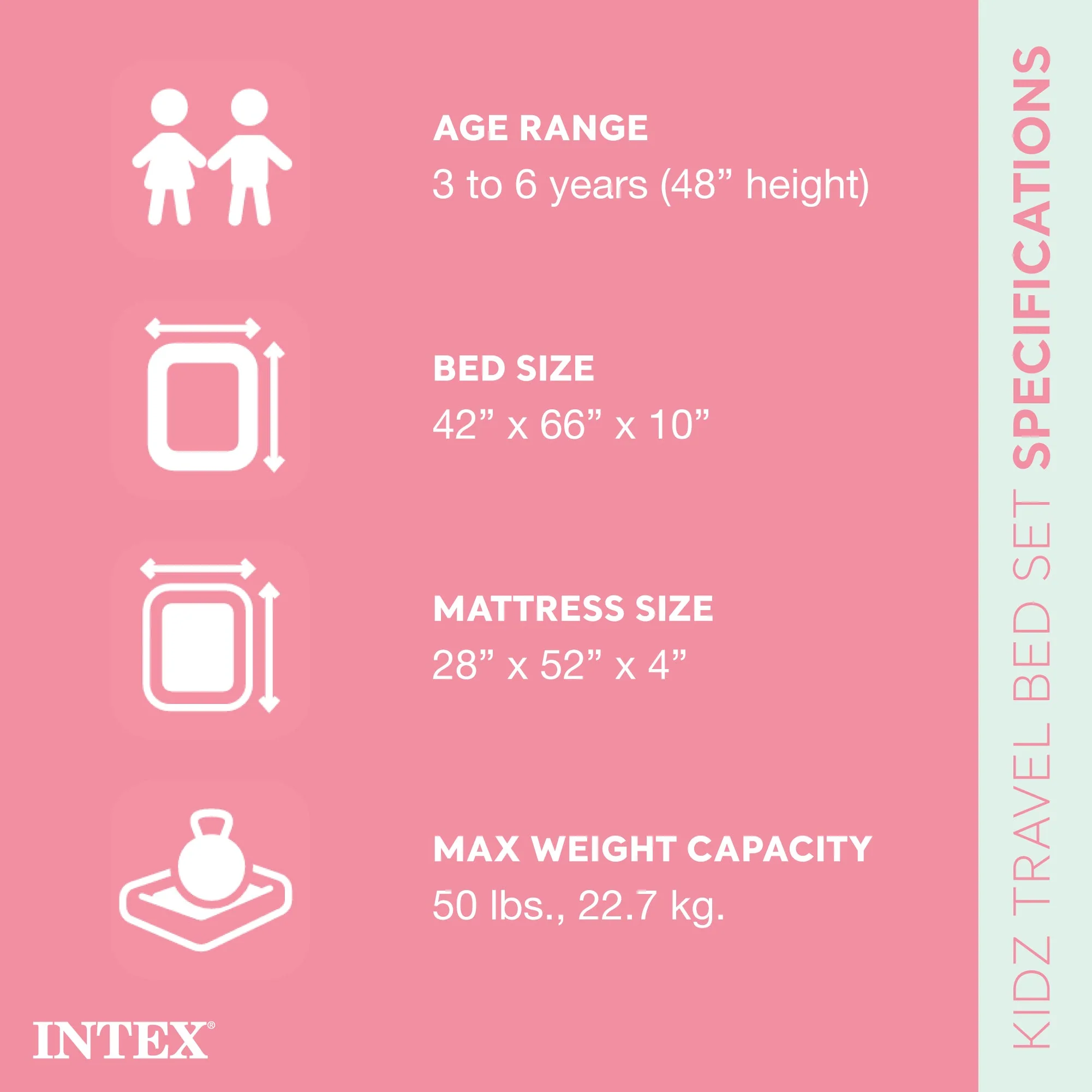 Intex Kids Travel Inflatable Air Mattress with Raised Sides & Hand Pump (2 Pack) - Image 2