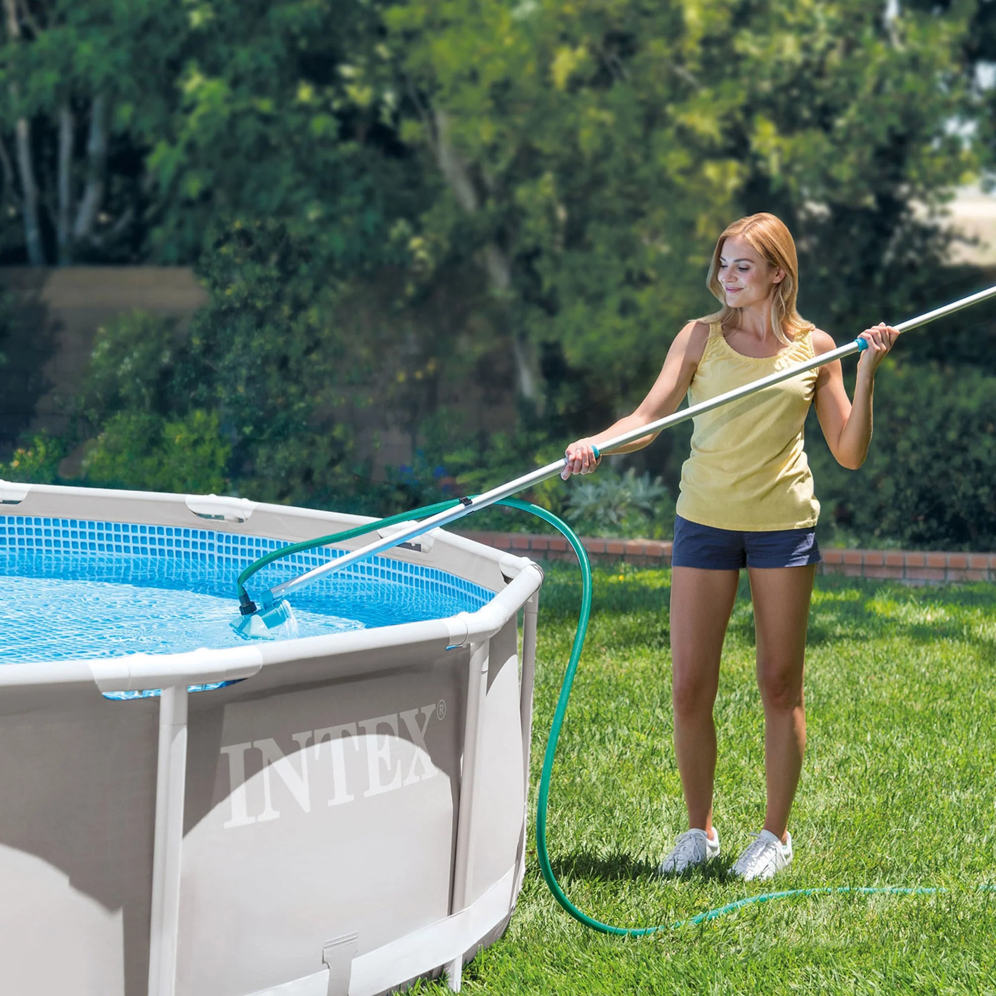 Intex Metal Frame 10' x 30" Swimming Pool with Filter Pump and Maintenance Kit - Image 12