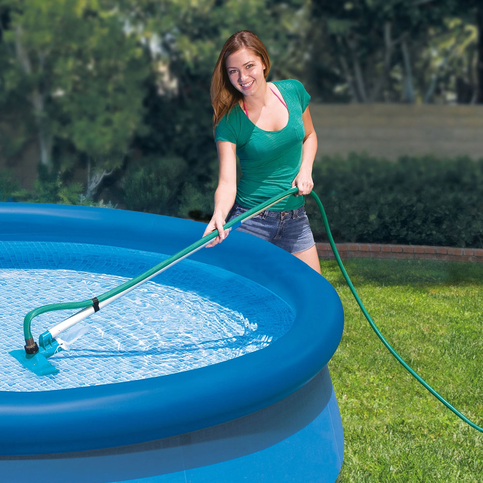 Intex Metal Frame 15' x 48" Round Above Ground Swimming Pool and Maintenance Kit - Image 9