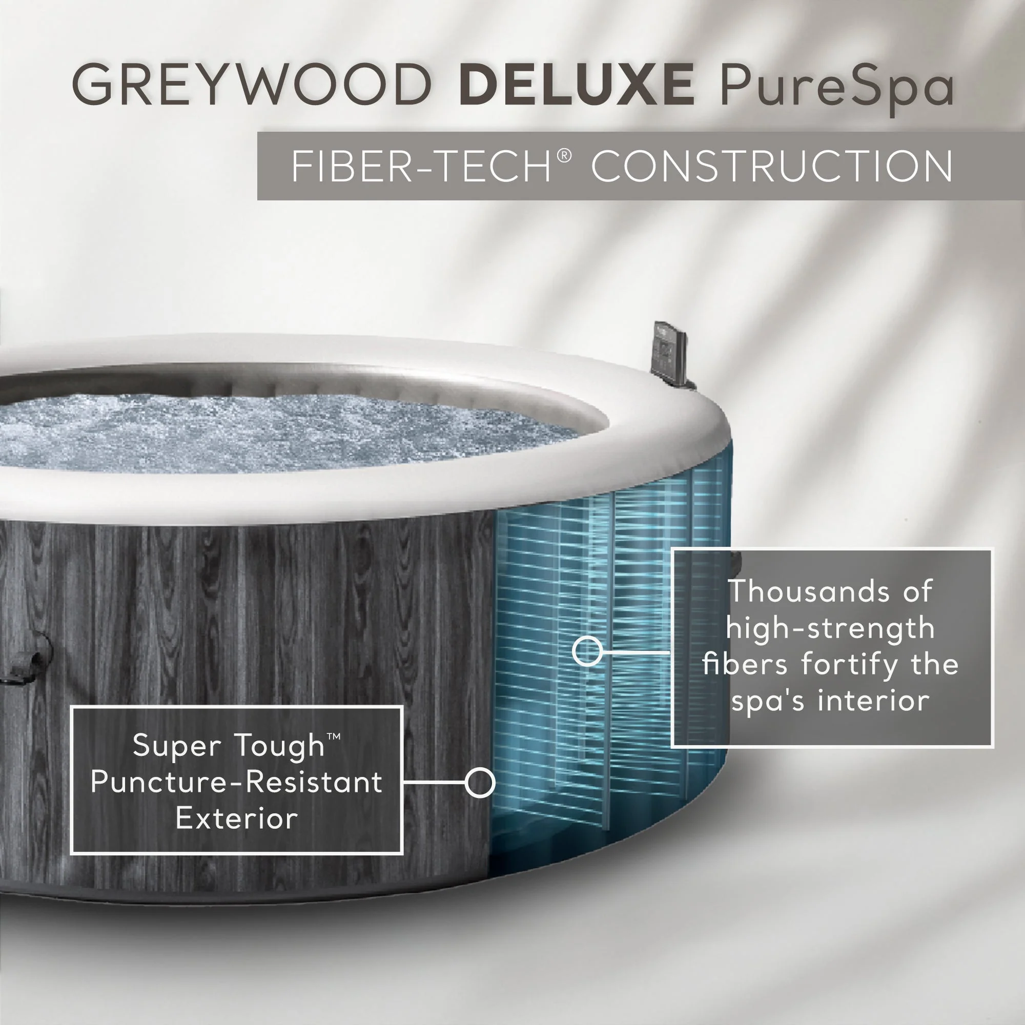Intex PureSpa Plus Greywood Inflatable Hot Tub Jet Spa with Filter Cartridges - Image 5
