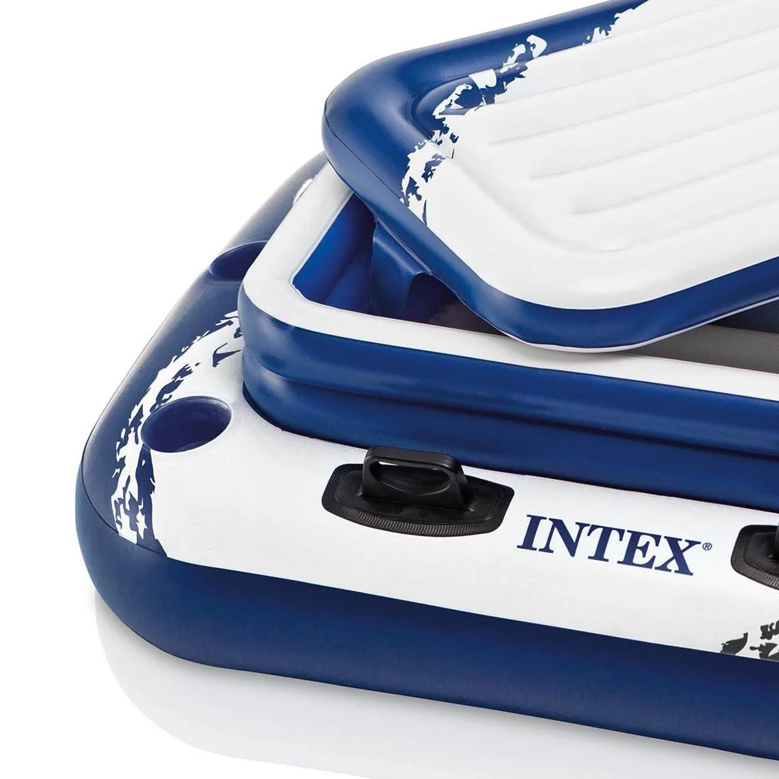 INTEX River Run Connect Inflatable Tube (4 Pack) & Mega Chill II Beverage Float - Image 10