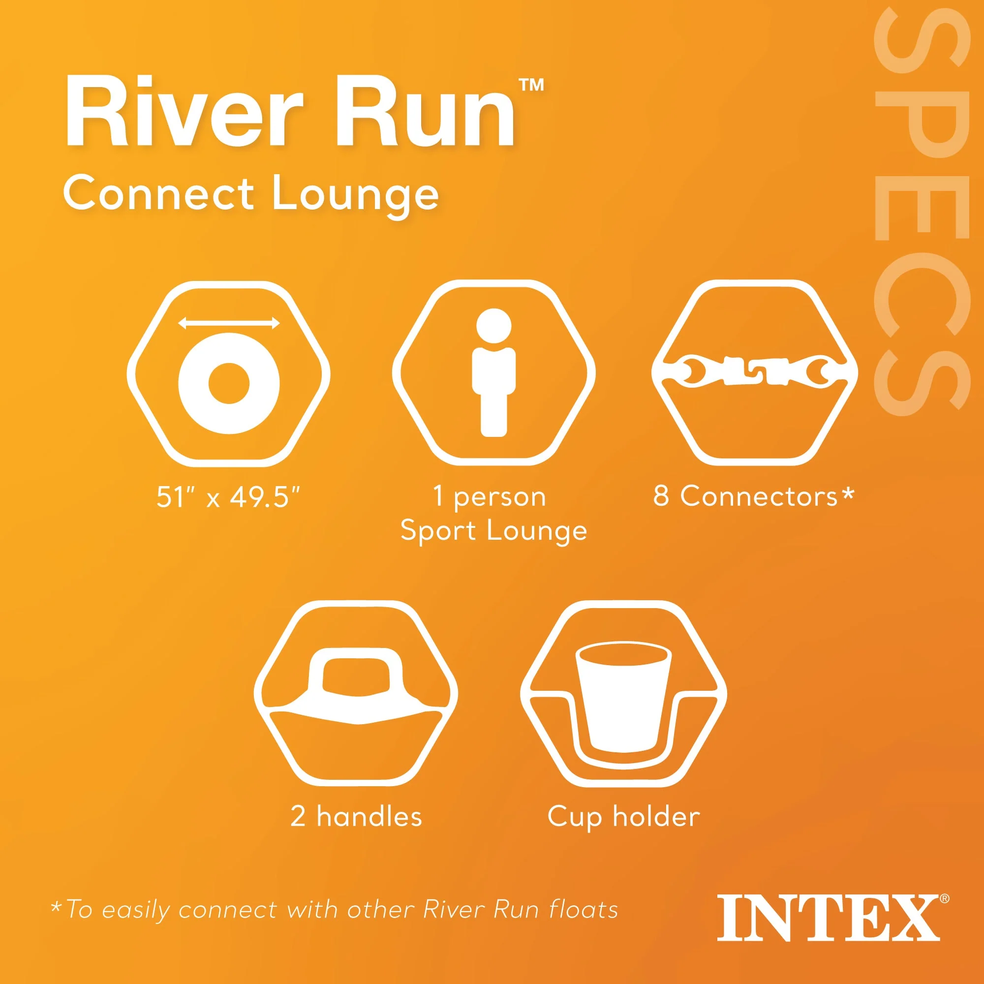 INTEX River Run Connect Inflatable Water Raft (2 Pack) + 2 Person Cooler Tube - Image 6