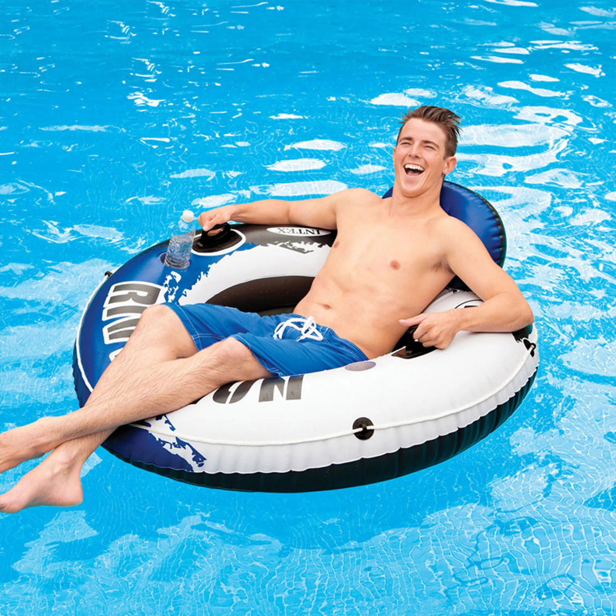 Intex River Run Connect Vinyl Lounge Inflatable Floating Water Tubes (3 Pack) - Image 6