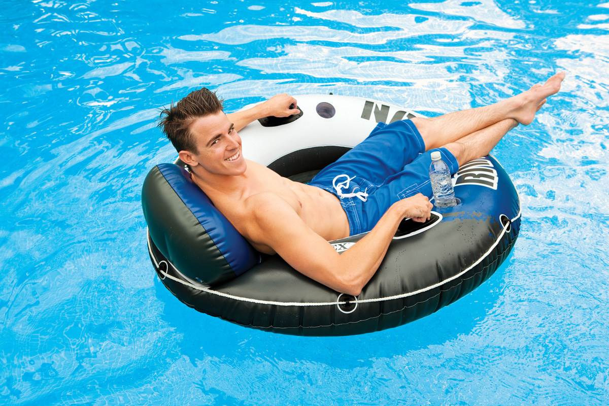 Intex River Run II Inflatable 2 Person Float (2 Pack) with Single Tube (4 Pack) - Image 12