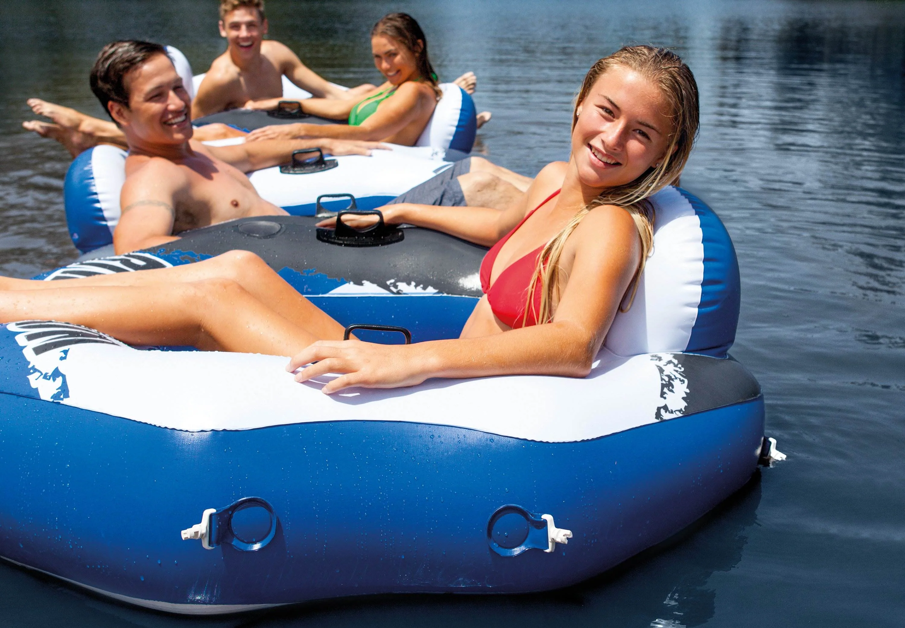 Intex River Run II Inflatable Tube(2) + River Run Connect Lounge Inflatable Tube - Image 12